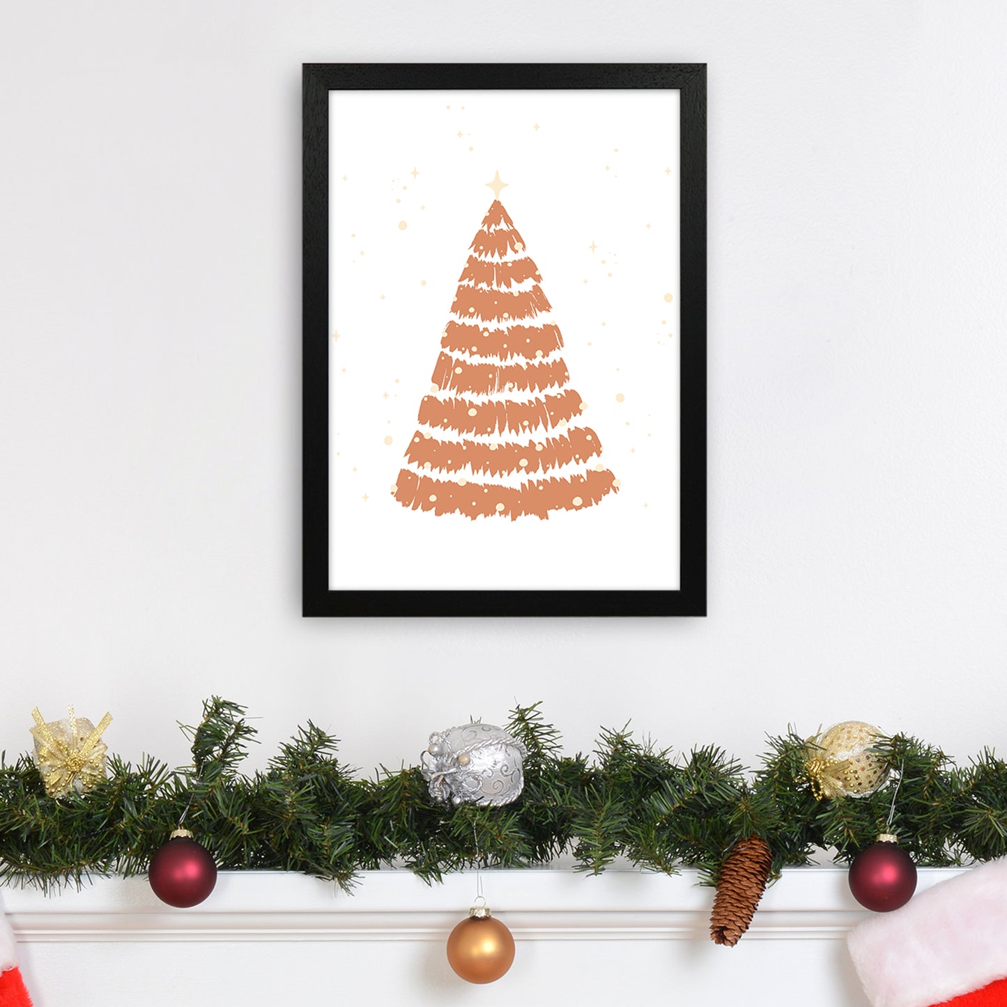Winter wonderland Christmas Art Print by Kookiepixel A3 White Frame