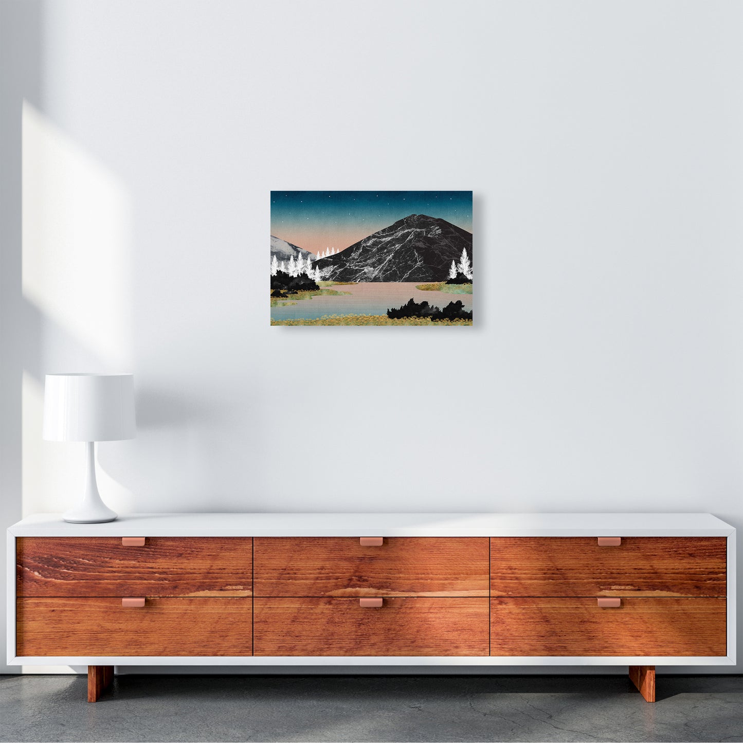 The Lake Art Print by Kookiepixel A3 Canvas