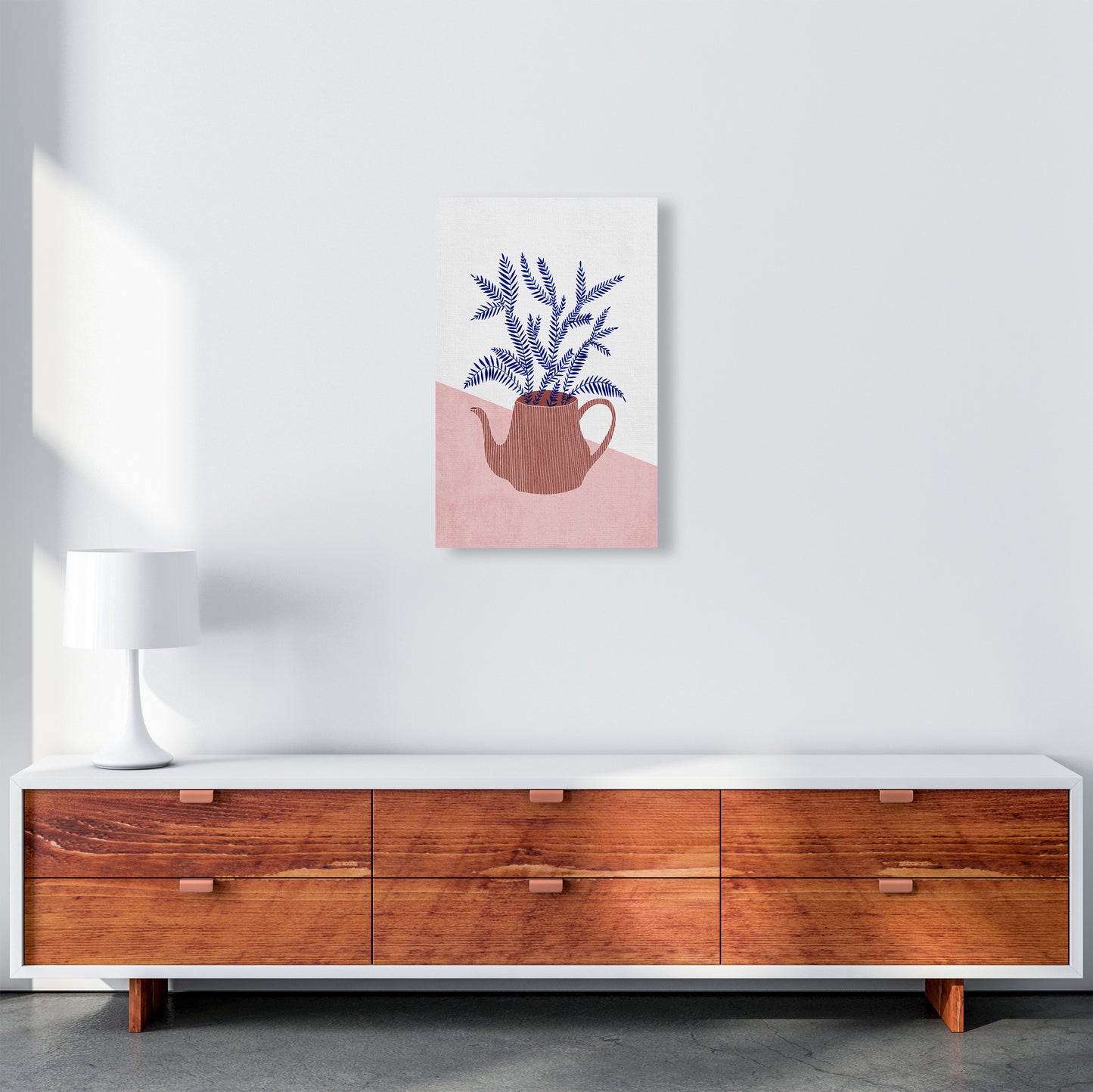 Teapot Planter Art Print by Kookiepixel A3 Canvas