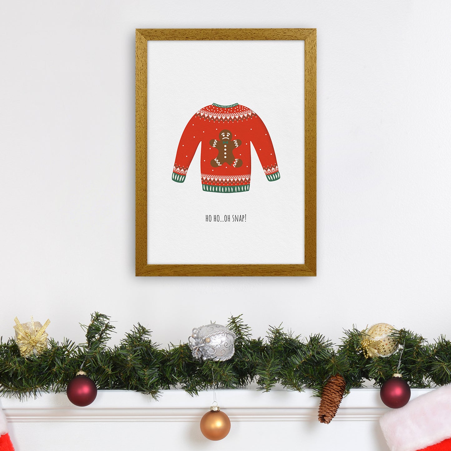 Oh snap Christmas Art Print by Kookiepixel A3 Print Only