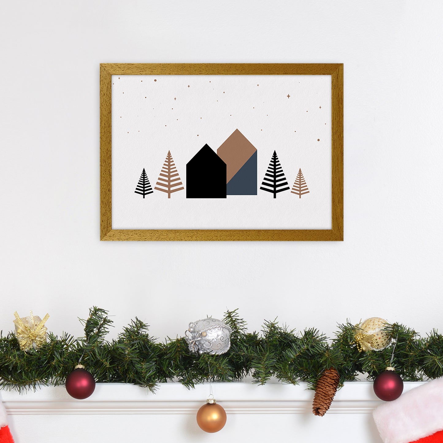 Starry night Landscape Art Print by Kookiepixel A3 Print Only