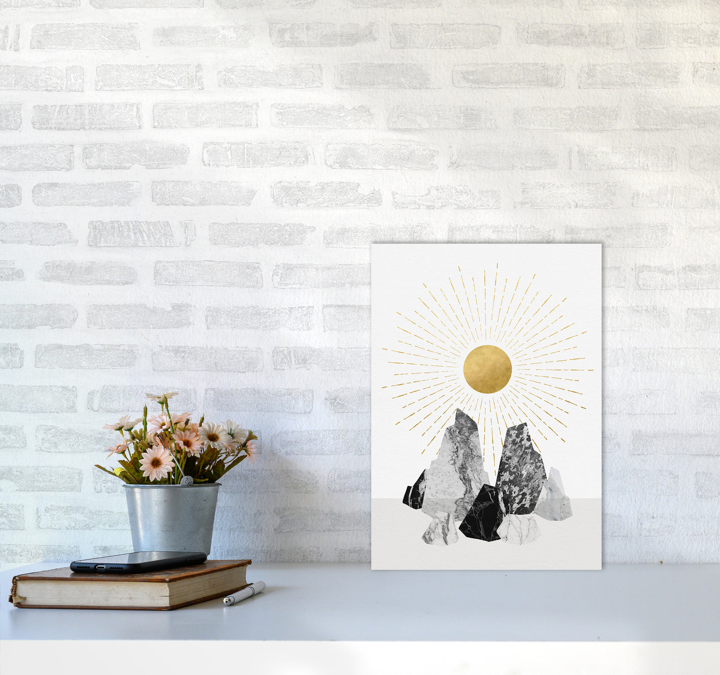 Rock Formation No 1 Art Print by Kookiepixel A3 Black Frame