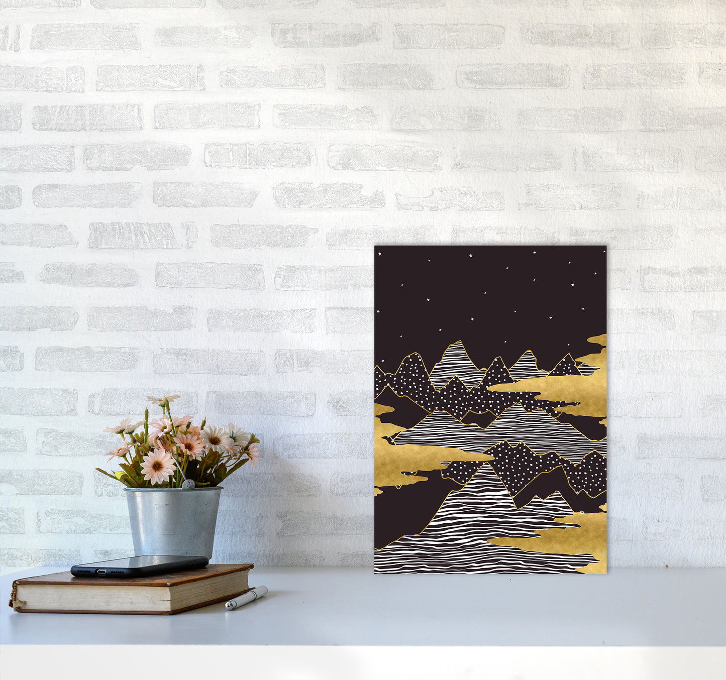 Starry Sky Art Print by Kookiepixel A3 Black Frame