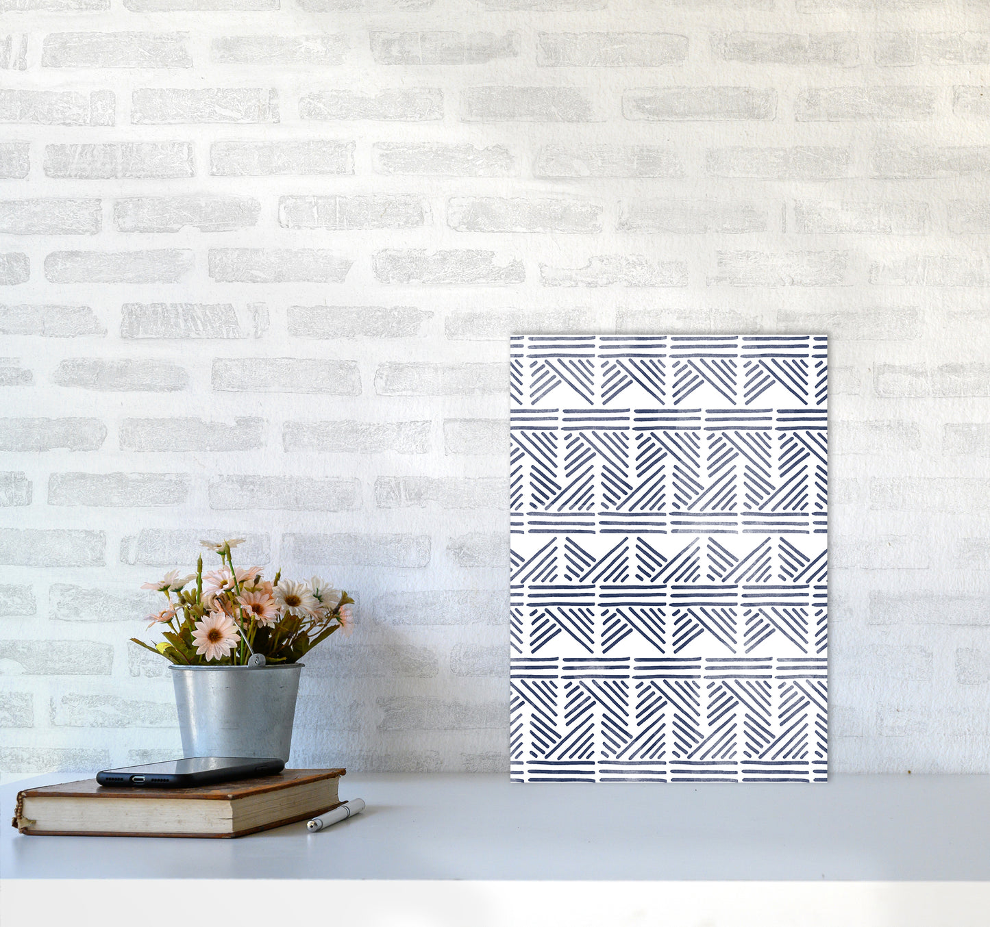 Aztec Print Art Print by Kookiepixel A3 Black Frame