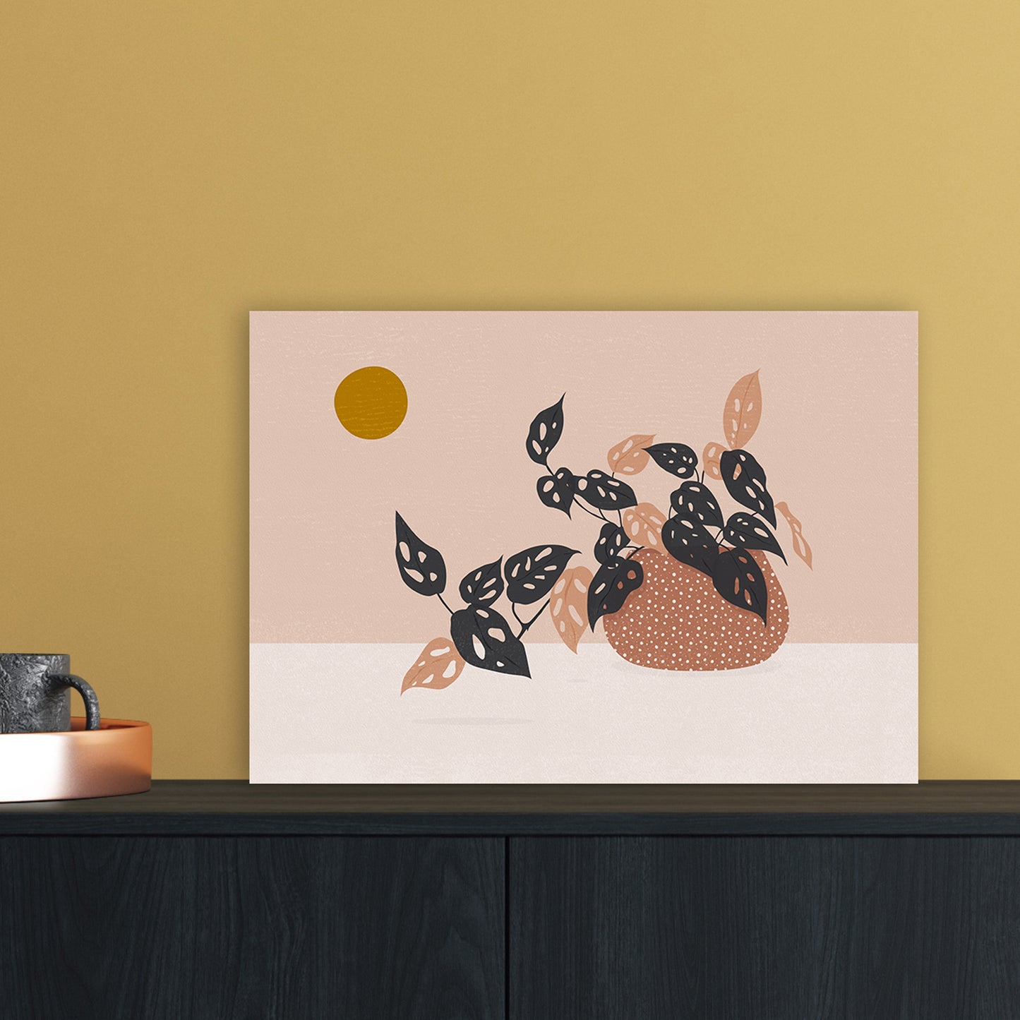 Monkey Mask Plant Botanical Art Print by Kookiepixel A3 Black Frame