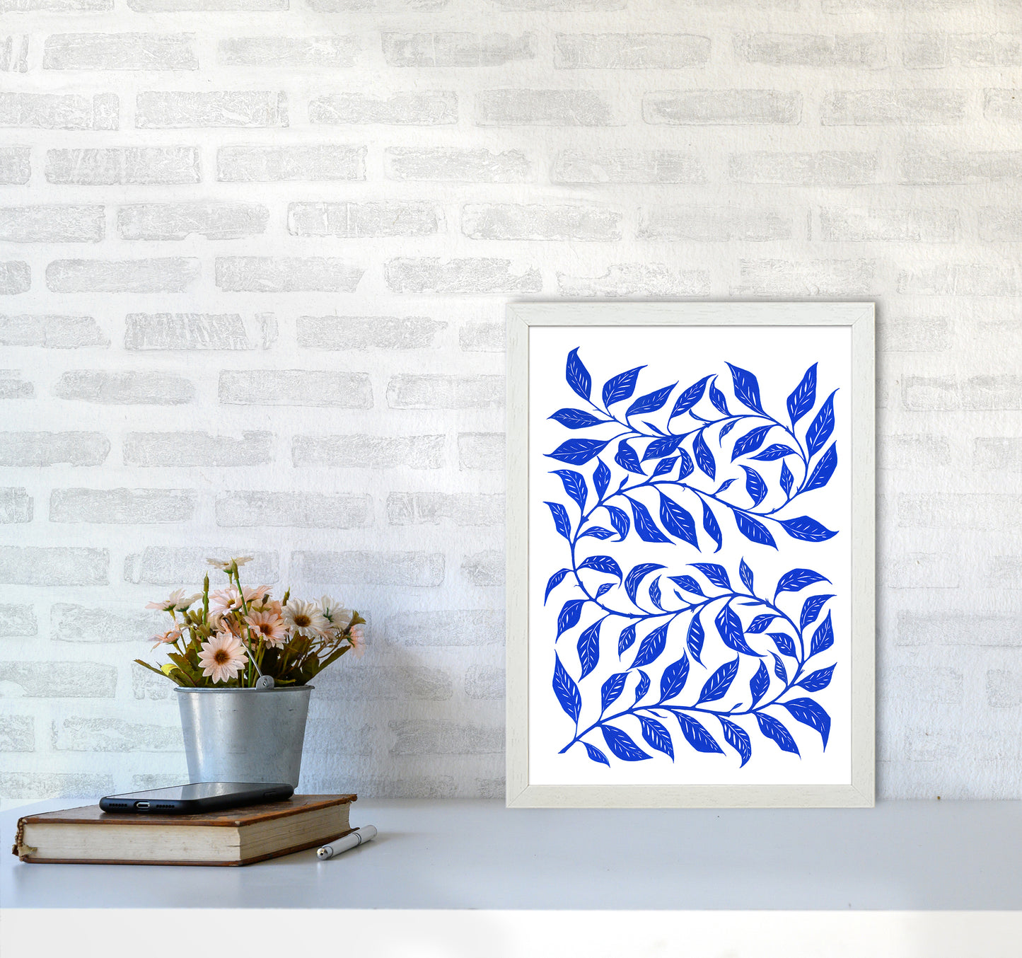 Foliage No 1 Botanical Art Print by Kookiepixel A3 Oak Frame