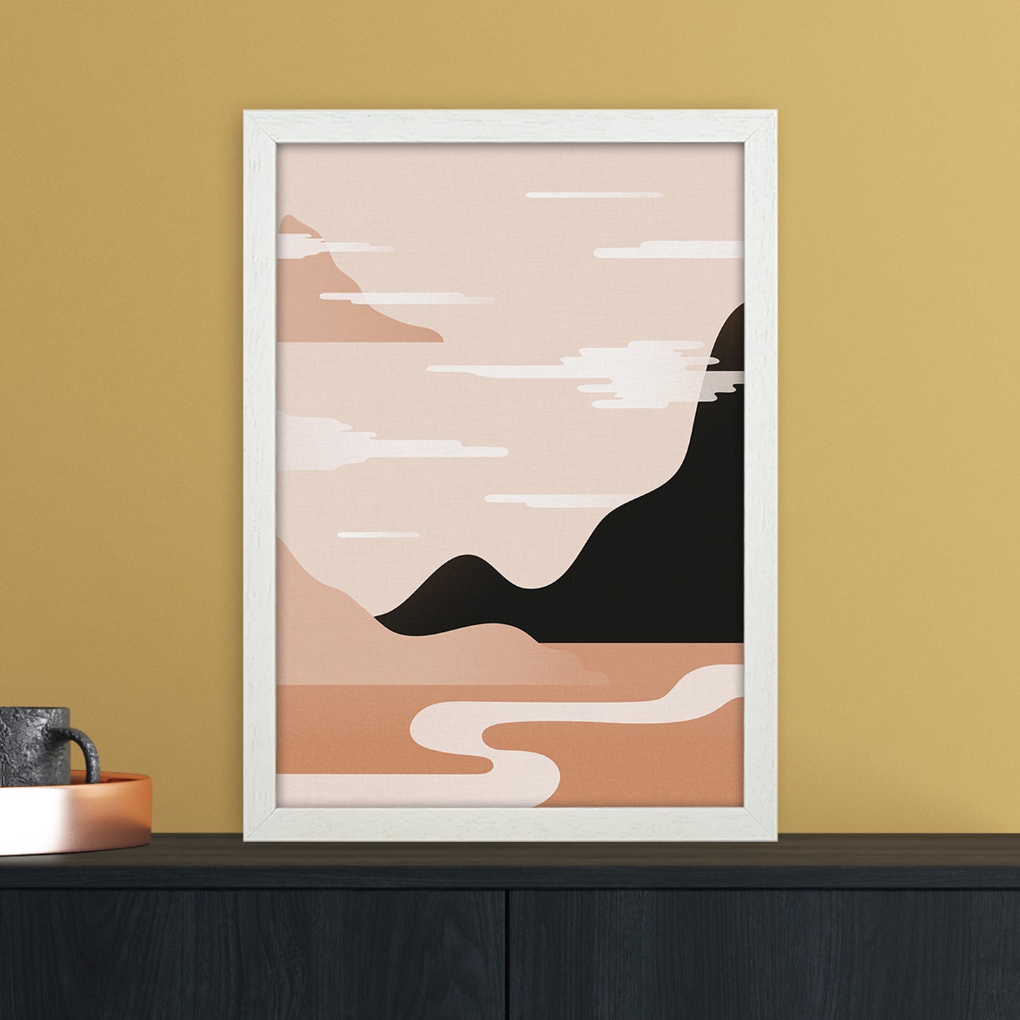 Morning Sunrise No 2 Art Print by Kookiepixel A3 Oak Frame