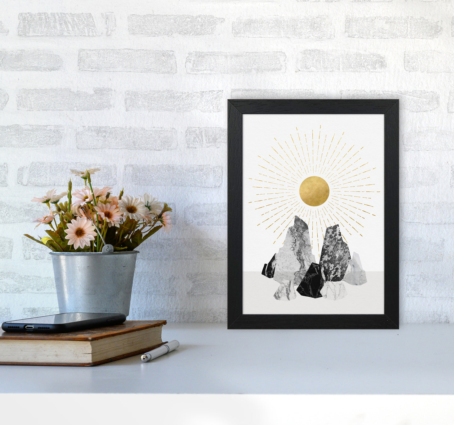 Rock Formation No 1 Art Print by Kookiepixel A4 White Frame