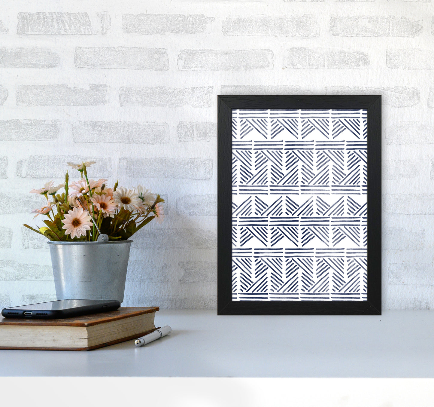 Aztec Print Art Print by Kookiepixel A4 White Frame