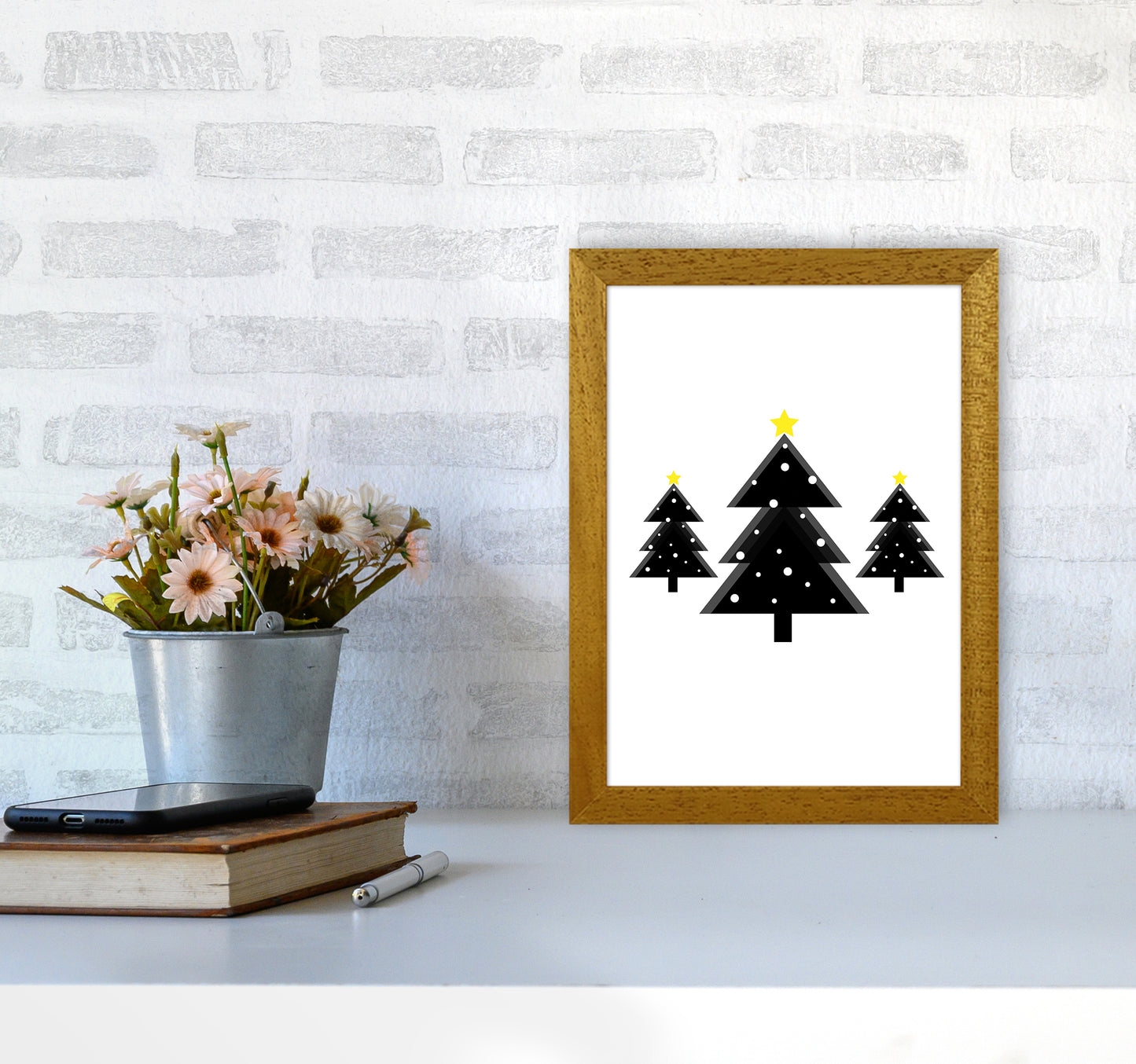 Christmas Trees Art Print by Kookiepixel A4 Print Only