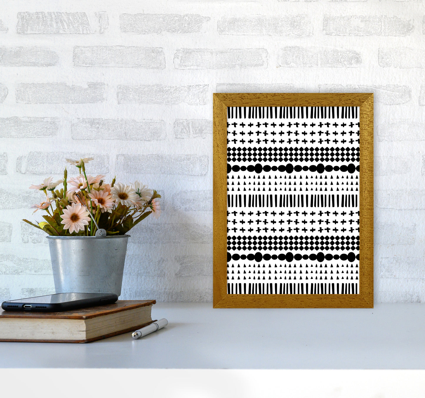 Scandi Pattern No 1 Abstract Art Print by Kookiepixel A4 Print Only