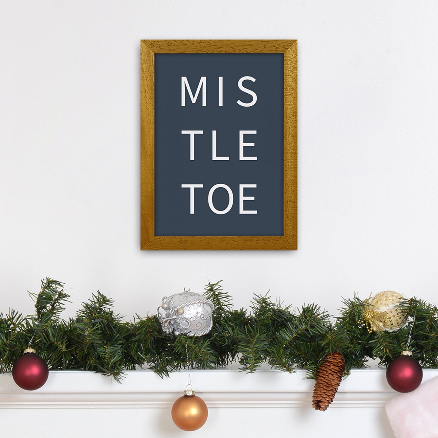 Mistletoe Christmas Art Print by Kookiepixel A4 Print Only
