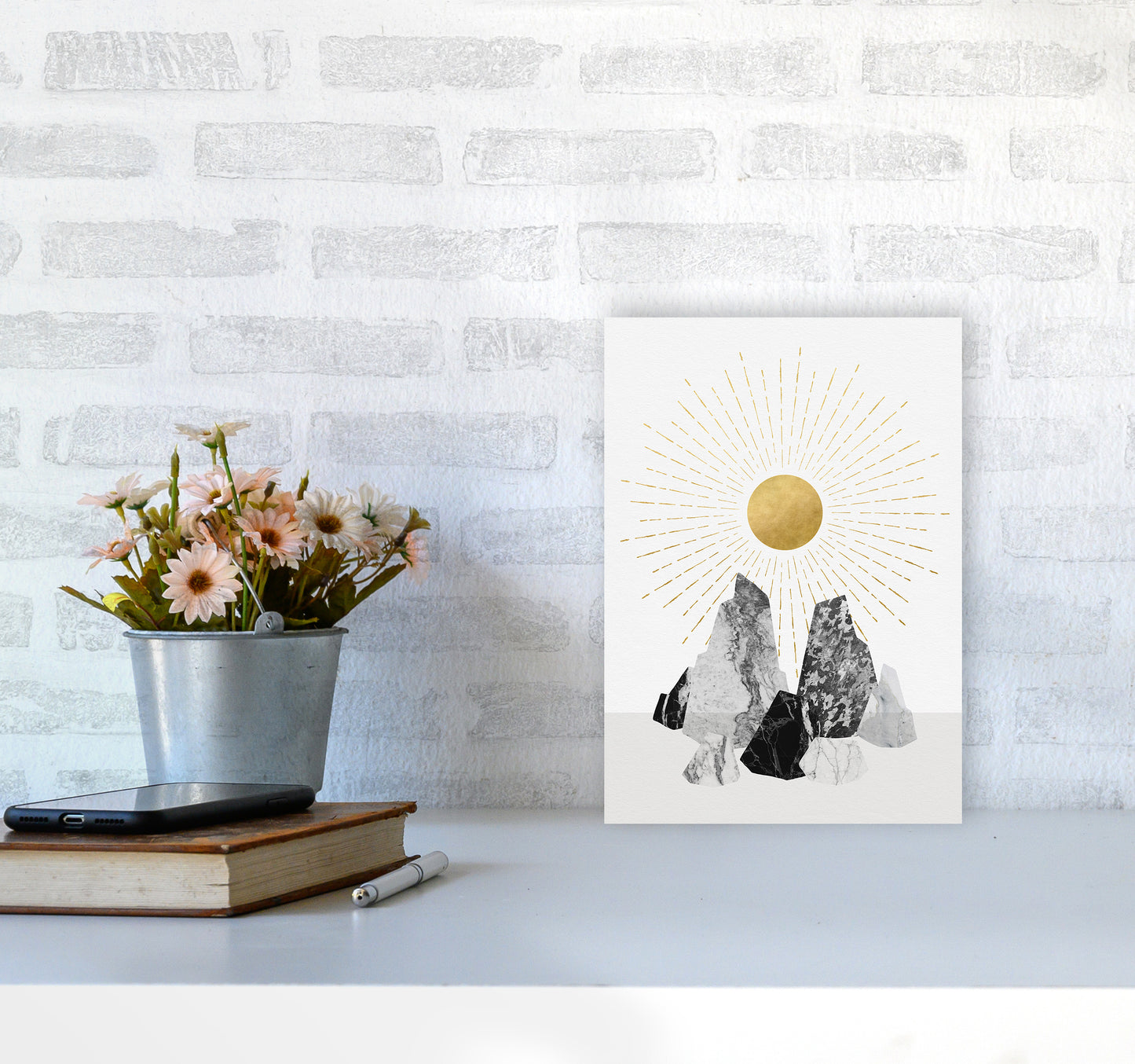 Rock Formation No 1 Art Print by Kookiepixel A4 Black Frame