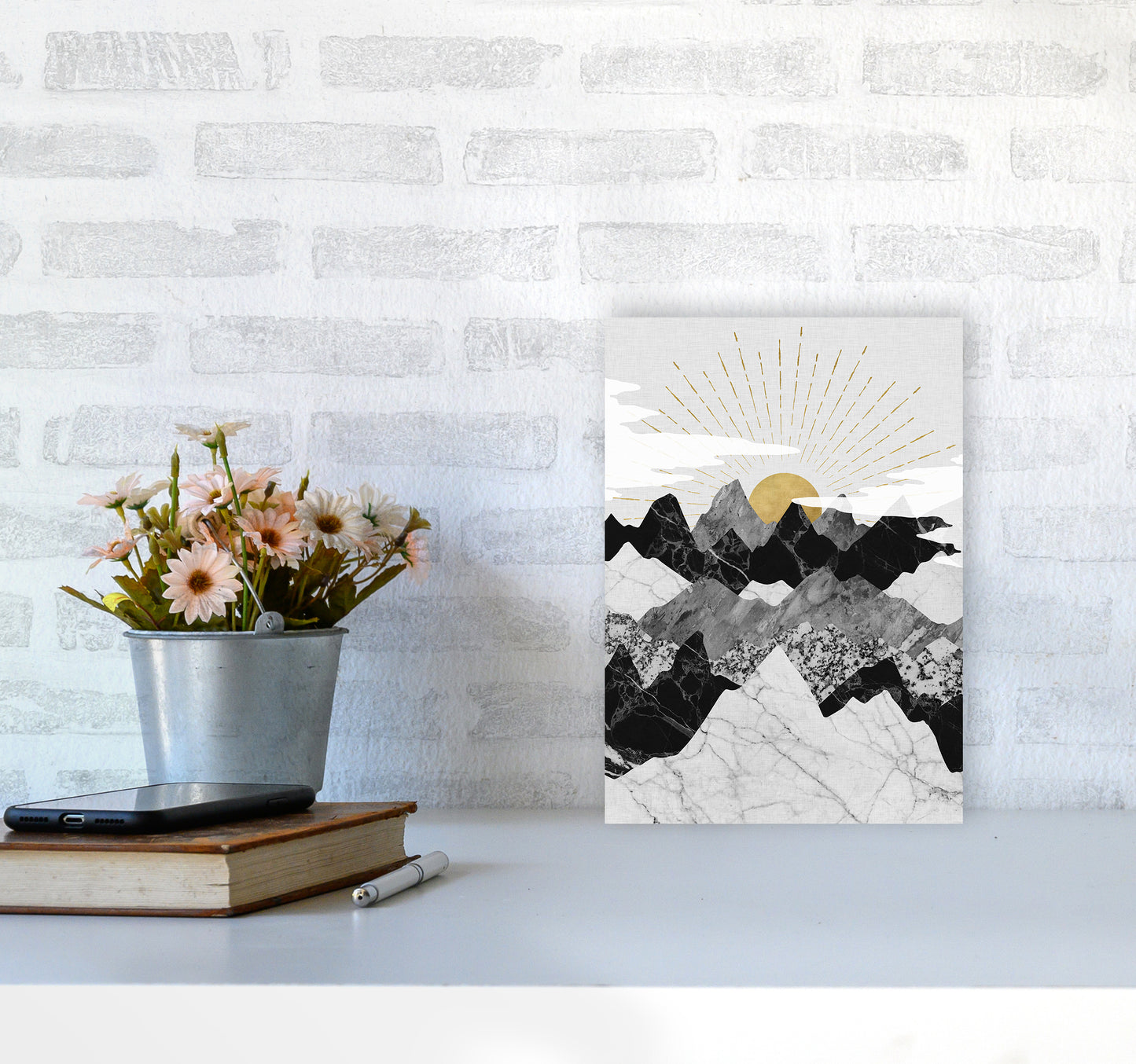Sunrise Art Print by Kookiepixel A4 Black Frame