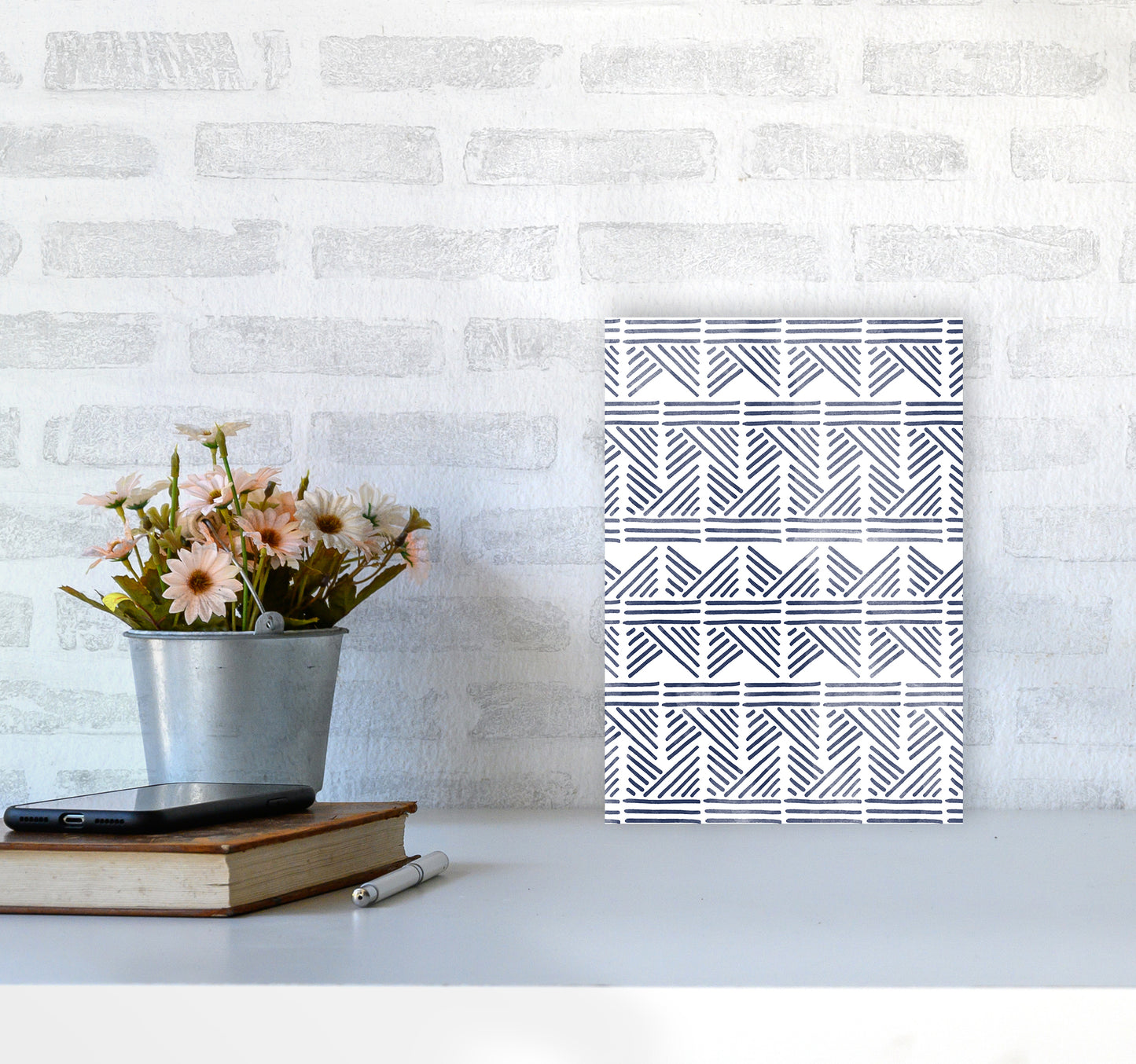 Aztec Print Art Print by Kookiepixel A4 Black Frame