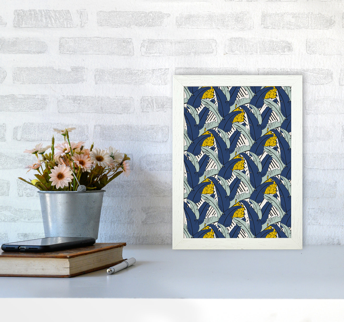 Tropical Fever Abstract Art Print by Kookiepixel A4 Oak Frame