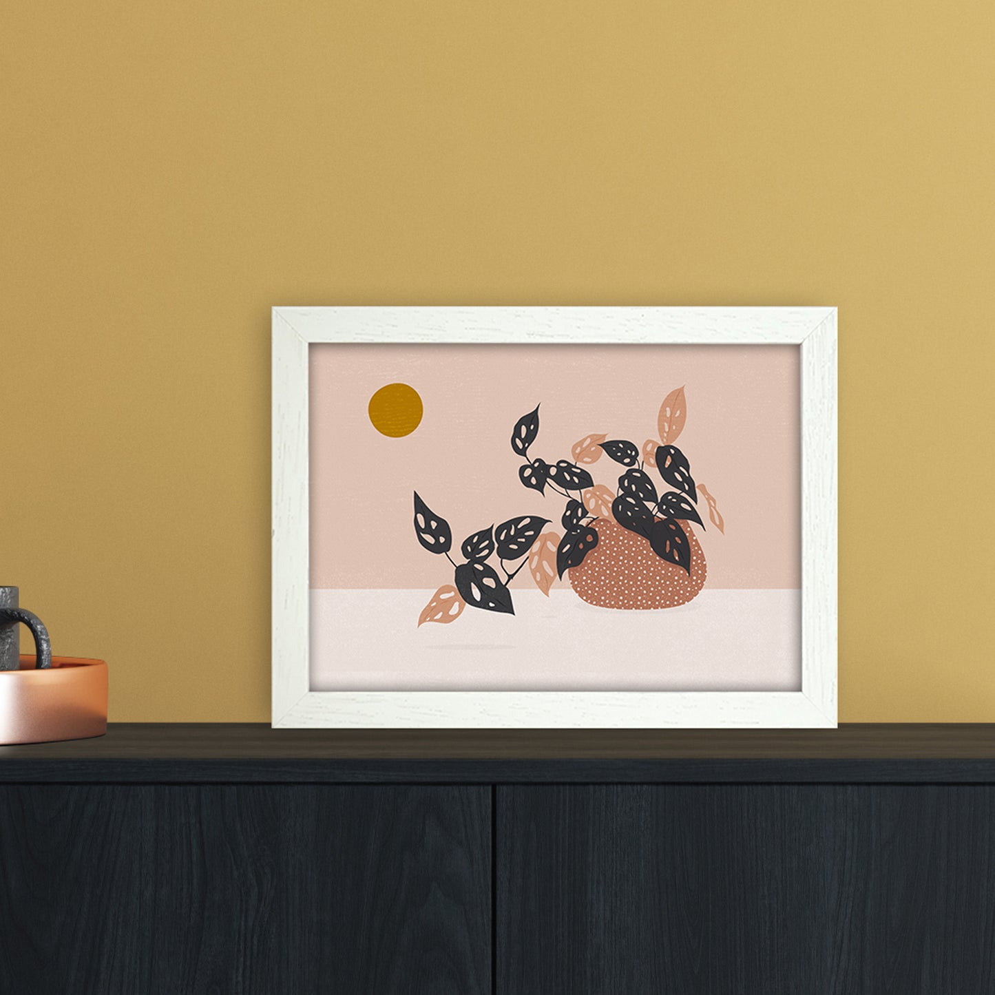 Monkey Mask Plant Botanical Art Print by Kookiepixel A4 Oak Frame