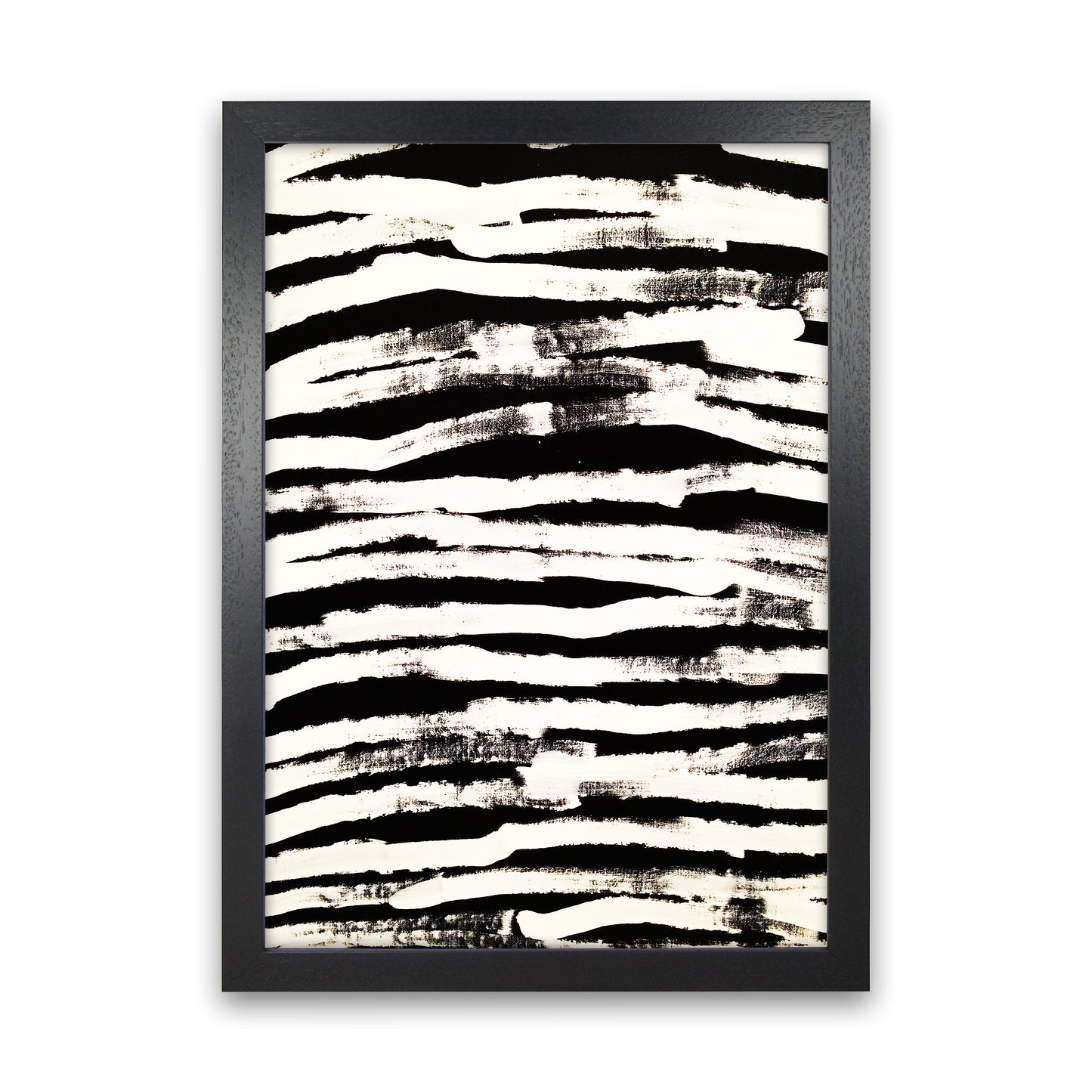 Strokes Abstract Art Print by Kookiepixel Black Grain