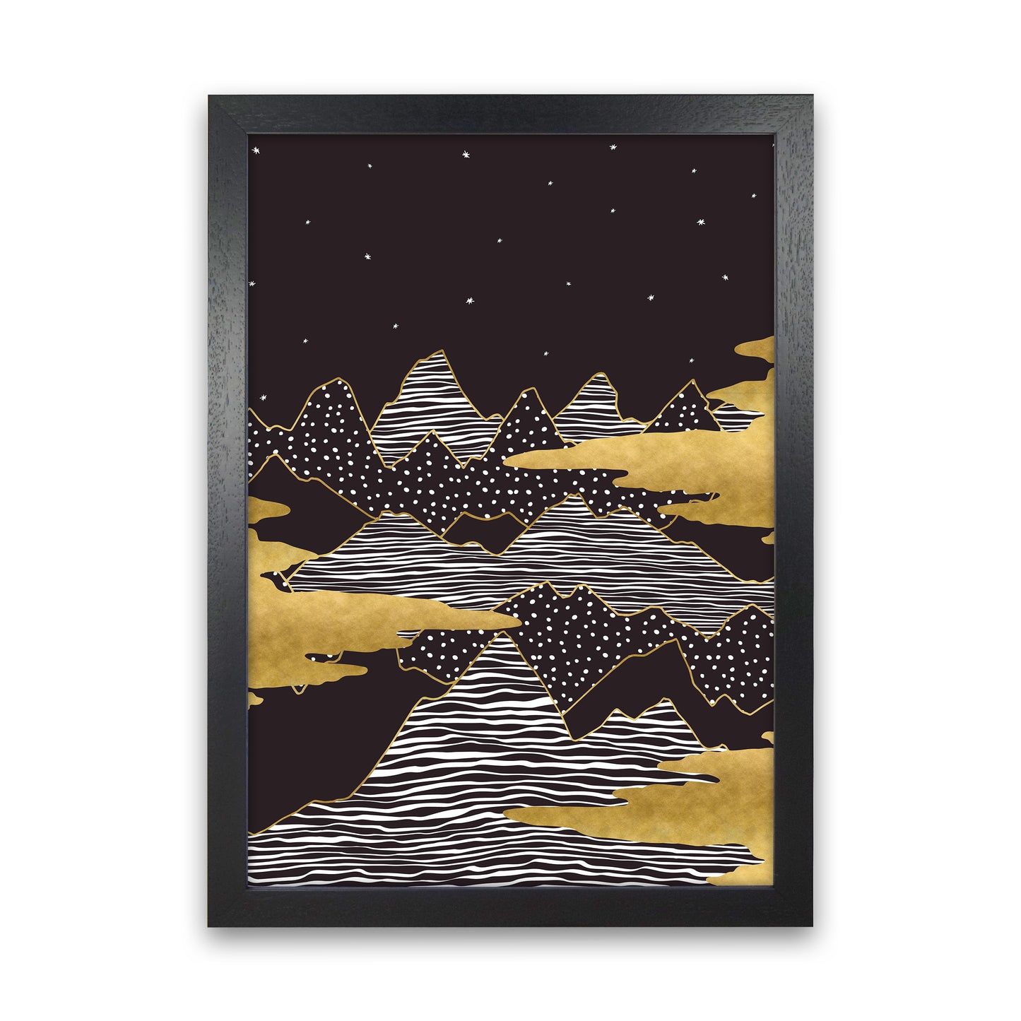 Starry Sky Art Print by Kookiepixel Black Grain