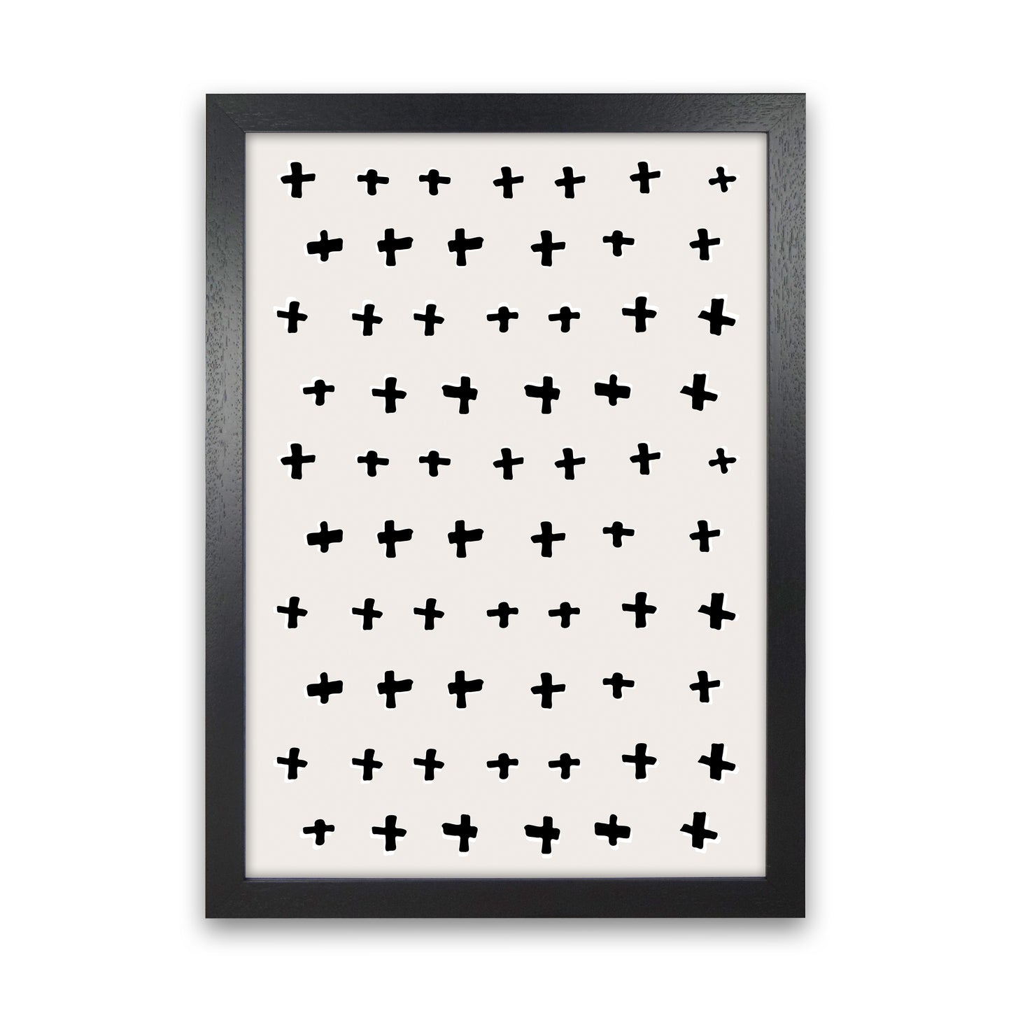 Plus Abstract Art Print by Kookiepixel Black Grain
