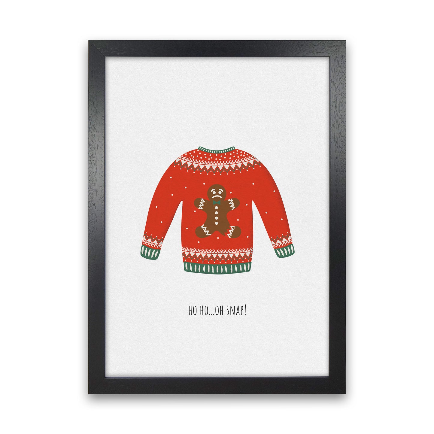 Oh snap Christmas Art Print by Kookiepixel Black Grain