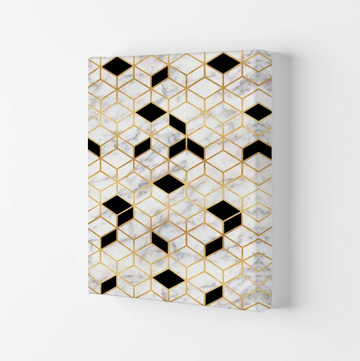 Marble Cubes Geometric Art Print by Kookiepixel Canvas