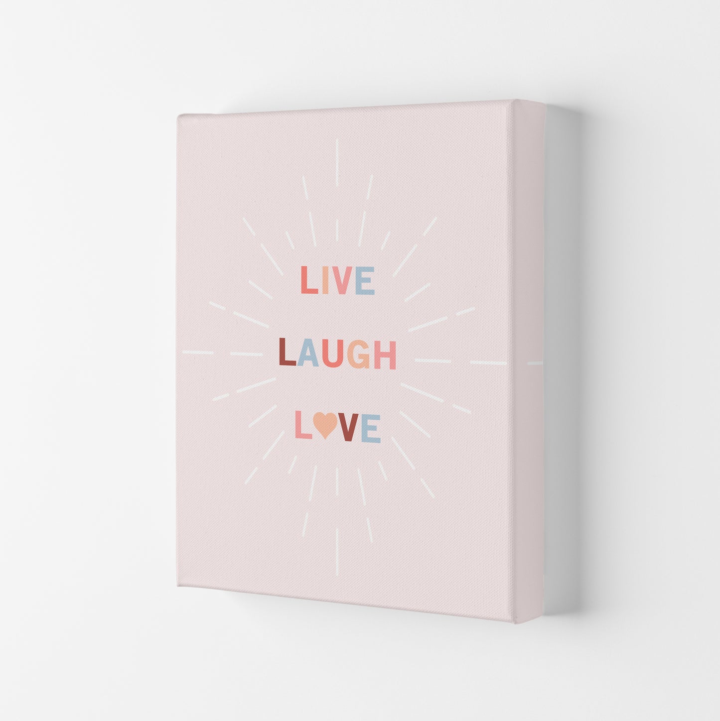 Live, Laugh, Love Quote Art Print by Kookiepixel Canvas