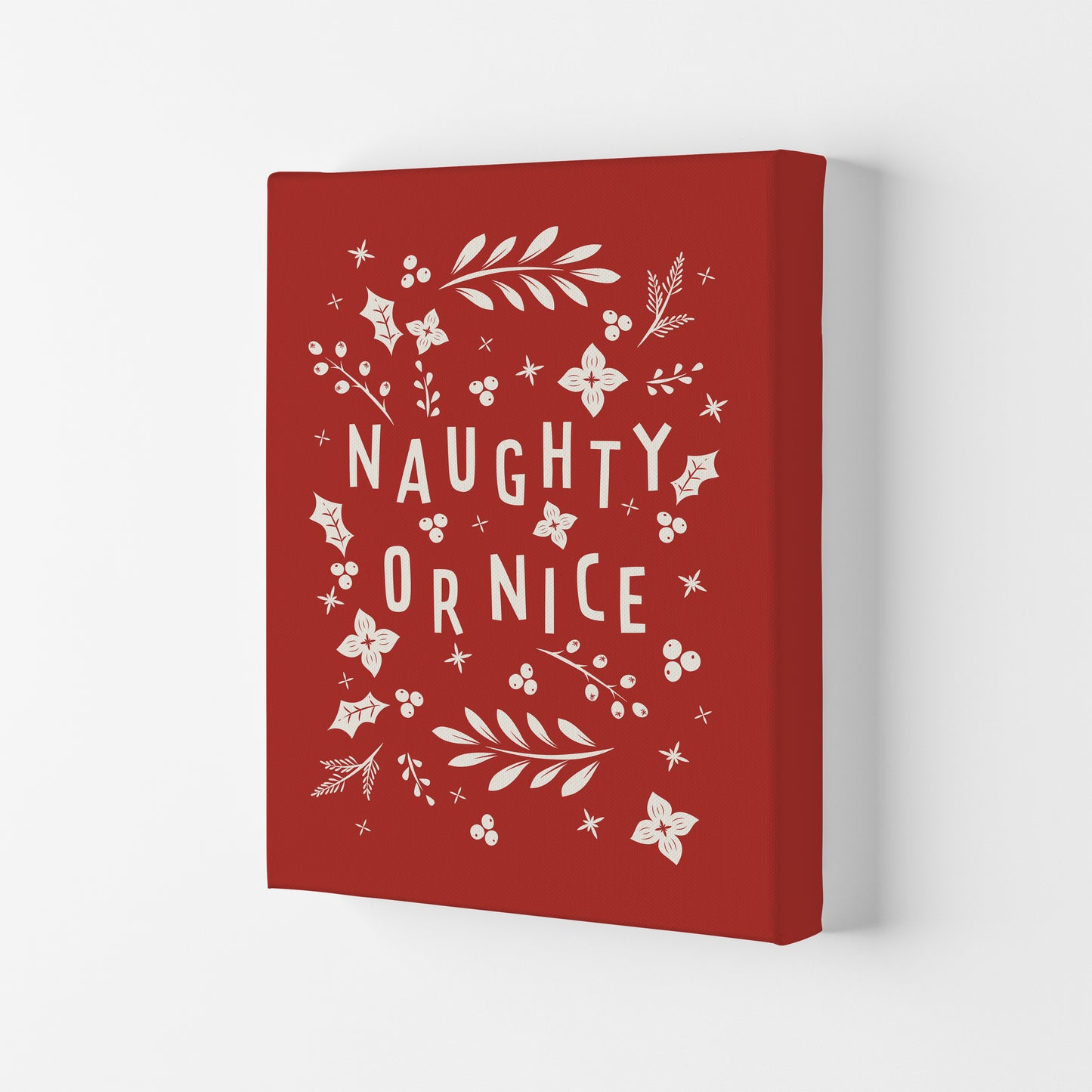 Naught or Nice Christmas Art Print by Kookiepixel Canvas