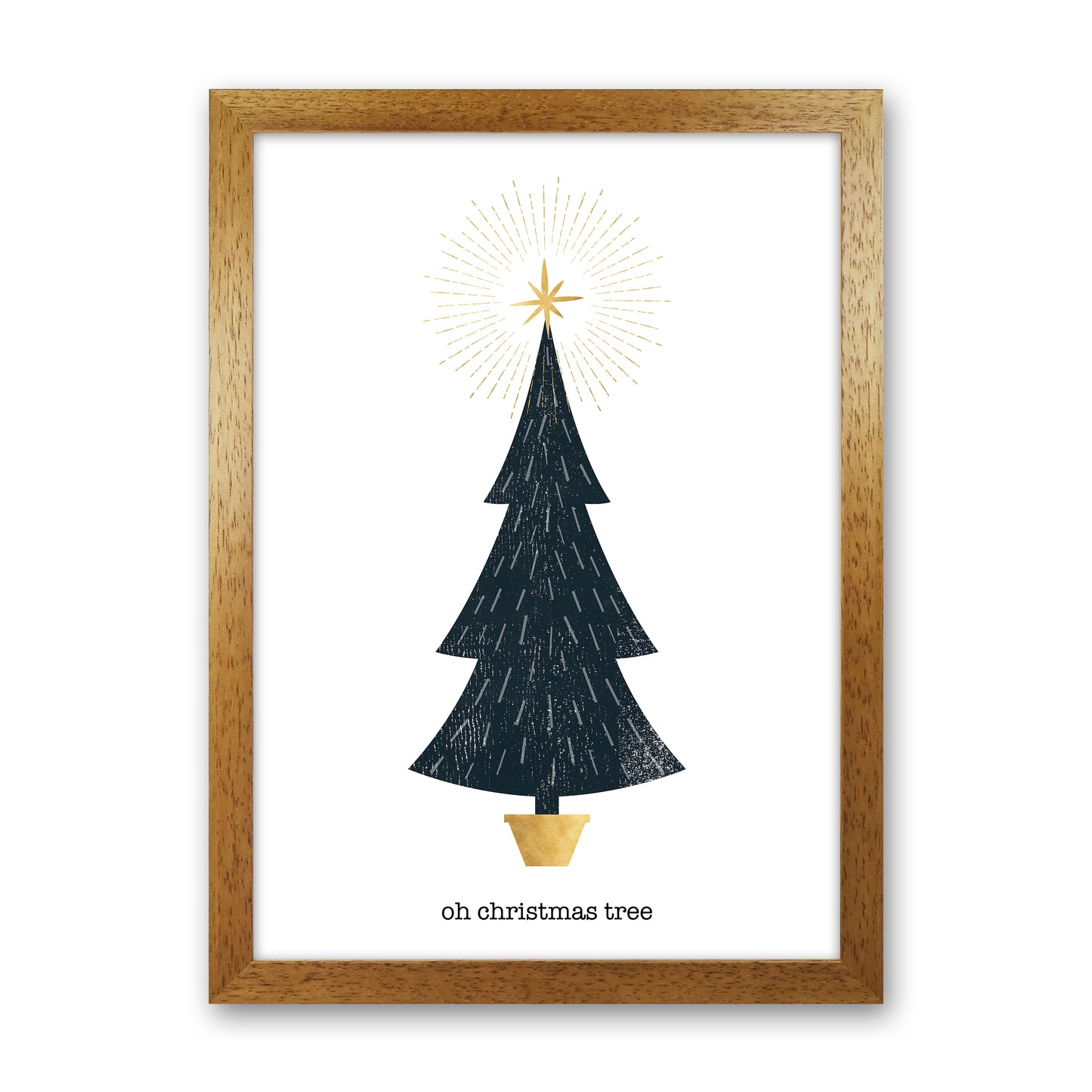 Oh Christmas Tree Christmas Art Print by Kookiepixel Oak Grain