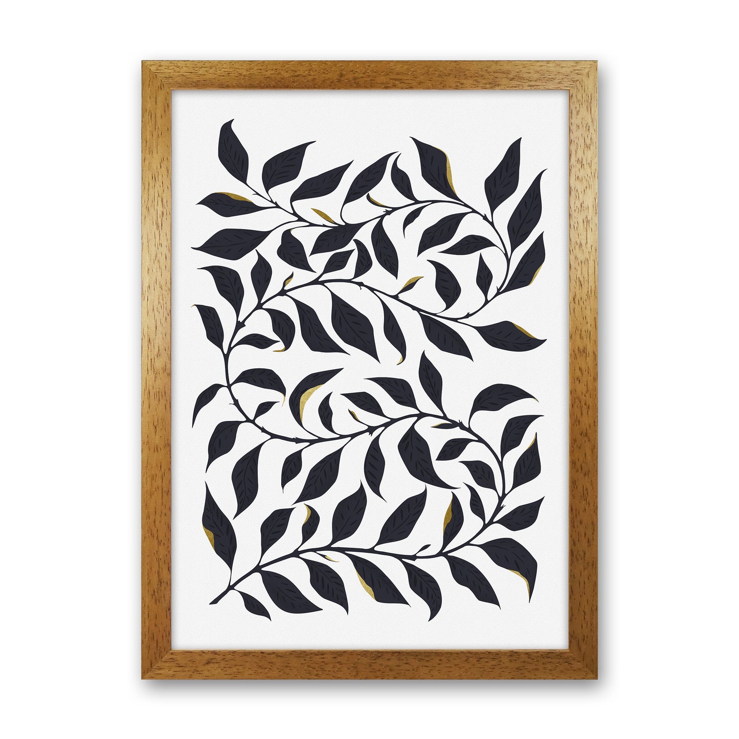 Golden Leaf Botanical Art Print by Kookiepixel Oak Grain