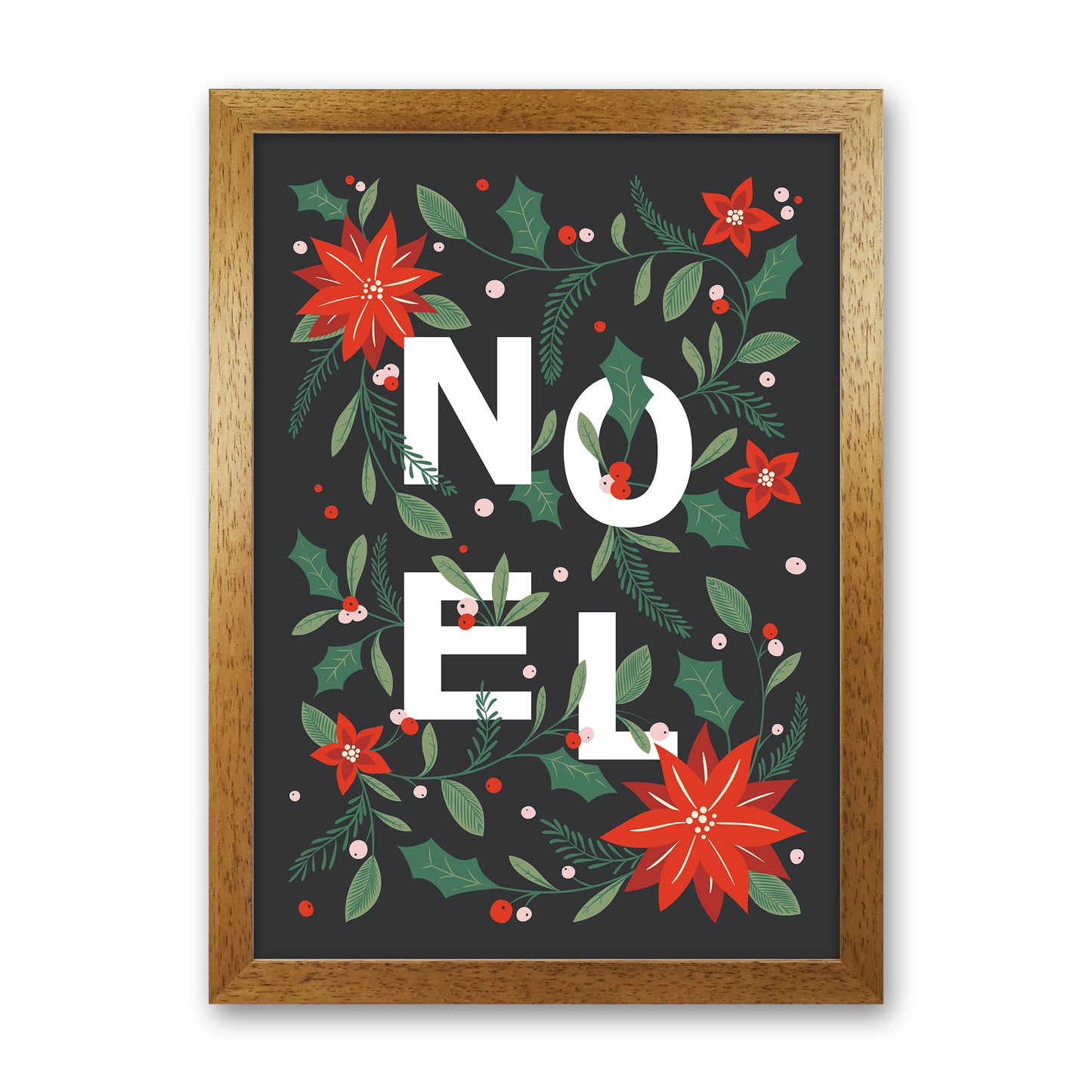 Noel Christmas Art Print by Kookiepixel Oak Grain