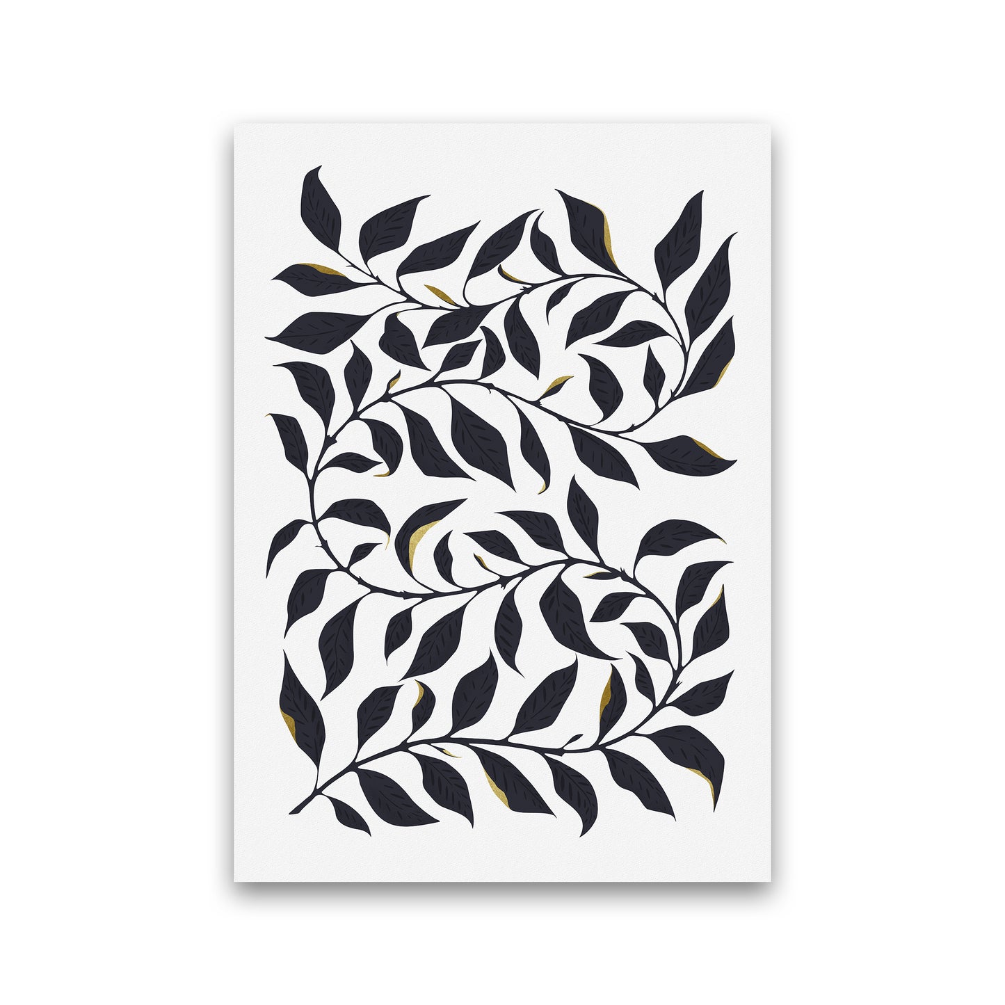 Golden Leaf Botanical Art Print by Kookiepixel Print Only