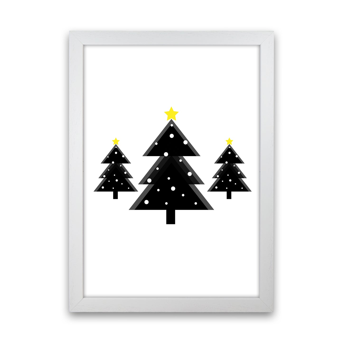 Christmas Trees Art Print by Kookiepixel White Grain