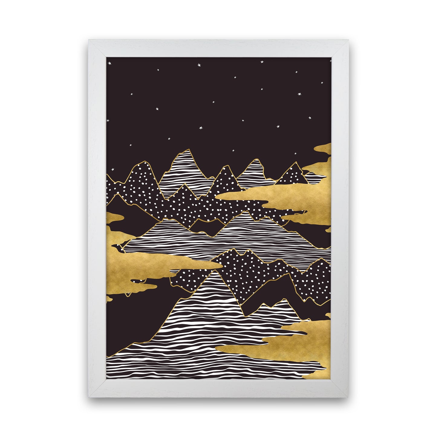 Starry Sky Art Print by Kookiepixel White Grain