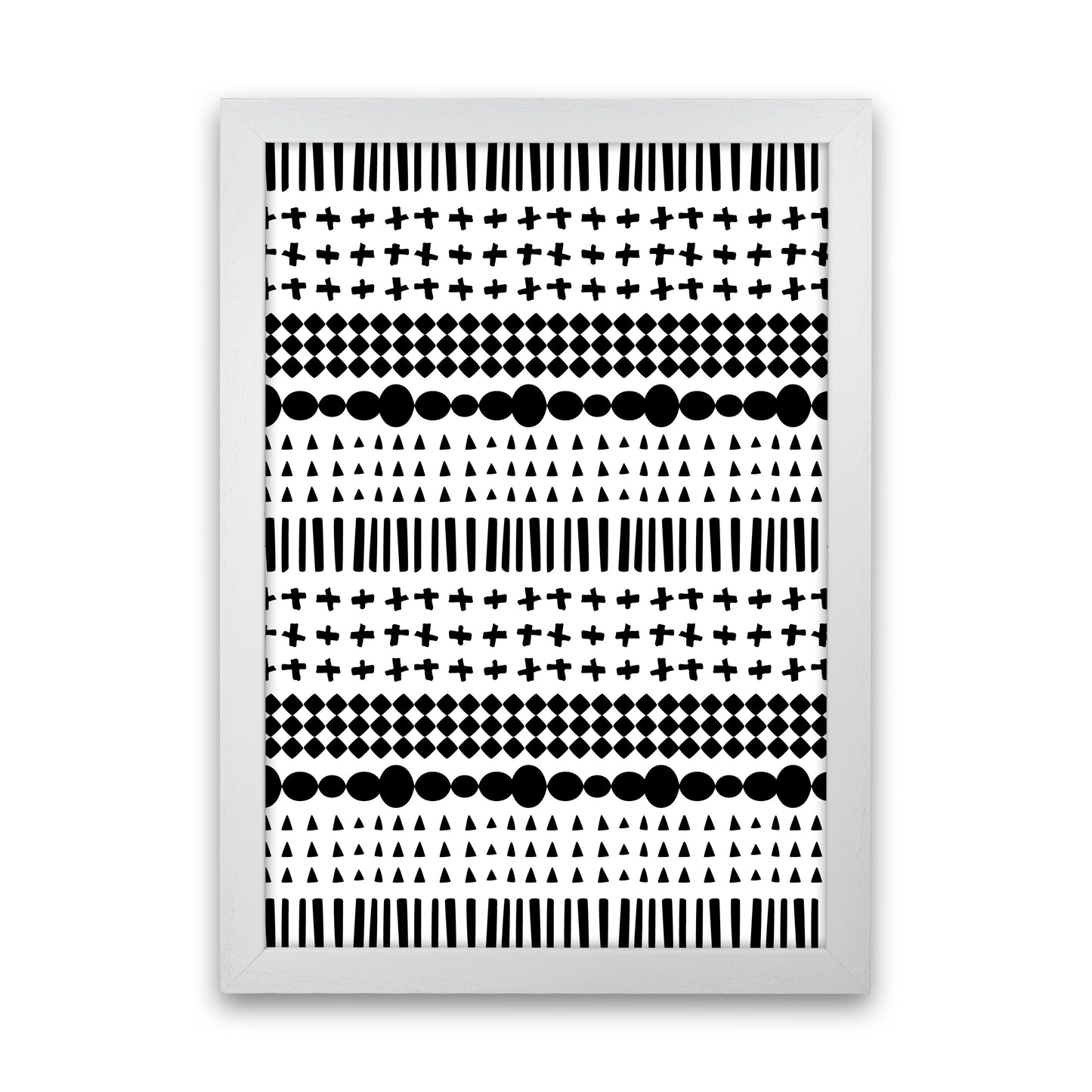 Scandi Pattern No 1 Abstract Art Print by Kookiepixel White Grain