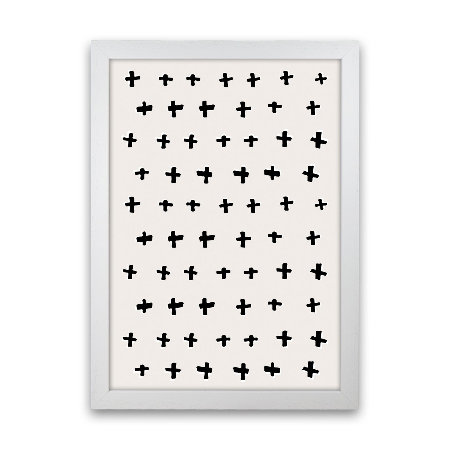Plus Abstract Art Print by Kookiepixel White Grain