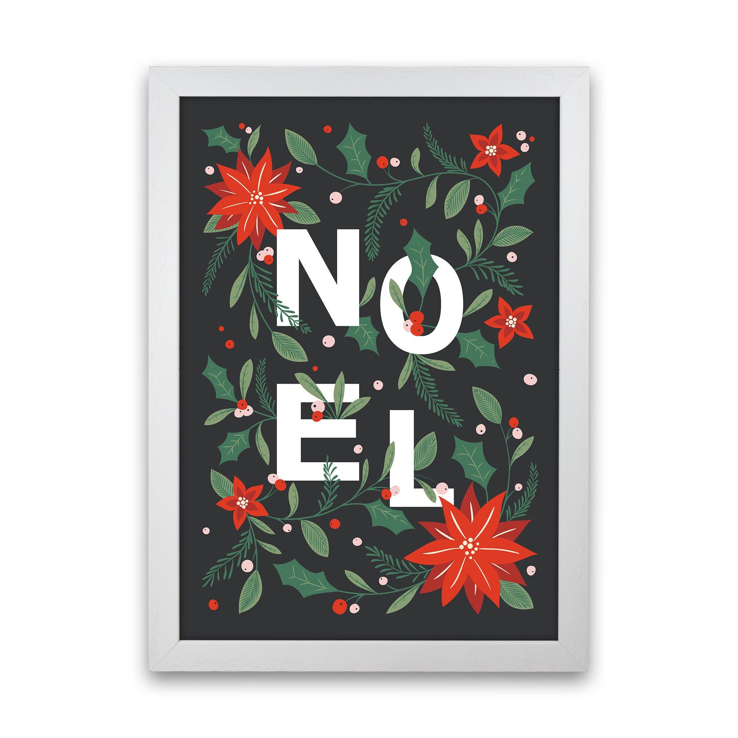 Noel Christmas Art Print by Kookiepixel White Grain