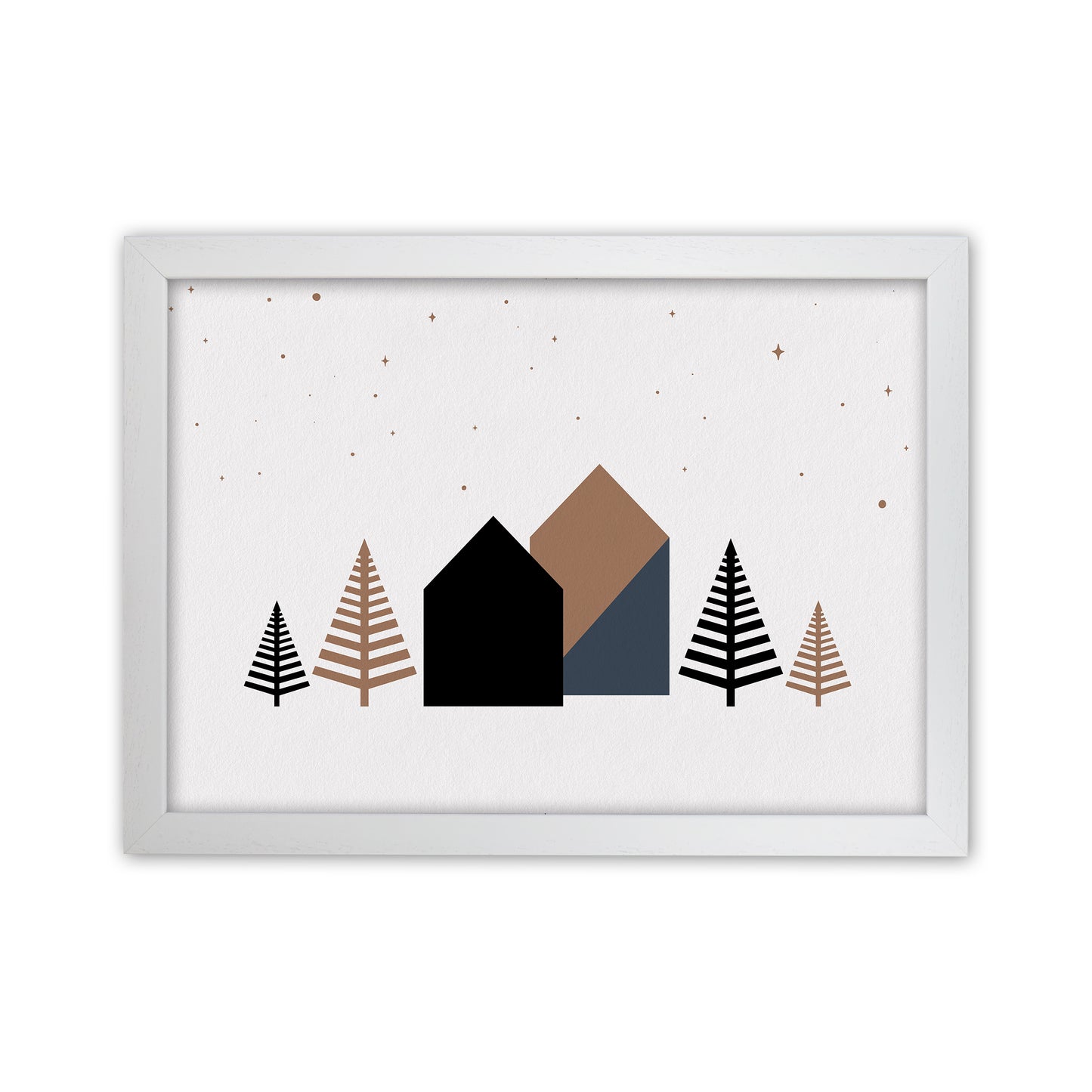 Starry night Landscape Art Print by Kookiepixel White Grain