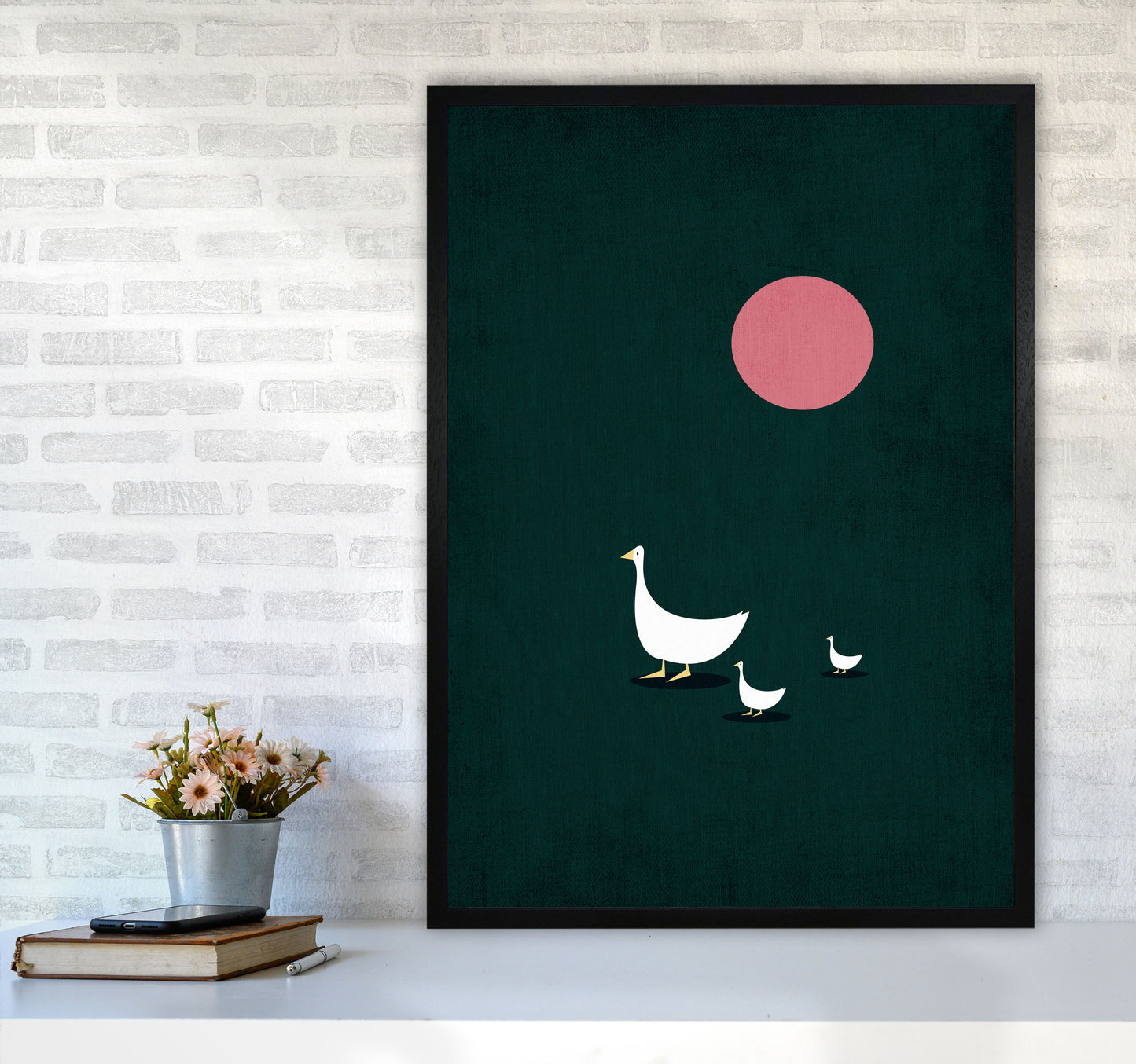 Sunny Side Of Life Contemporary Art Print by Kubistika A1 White Frame