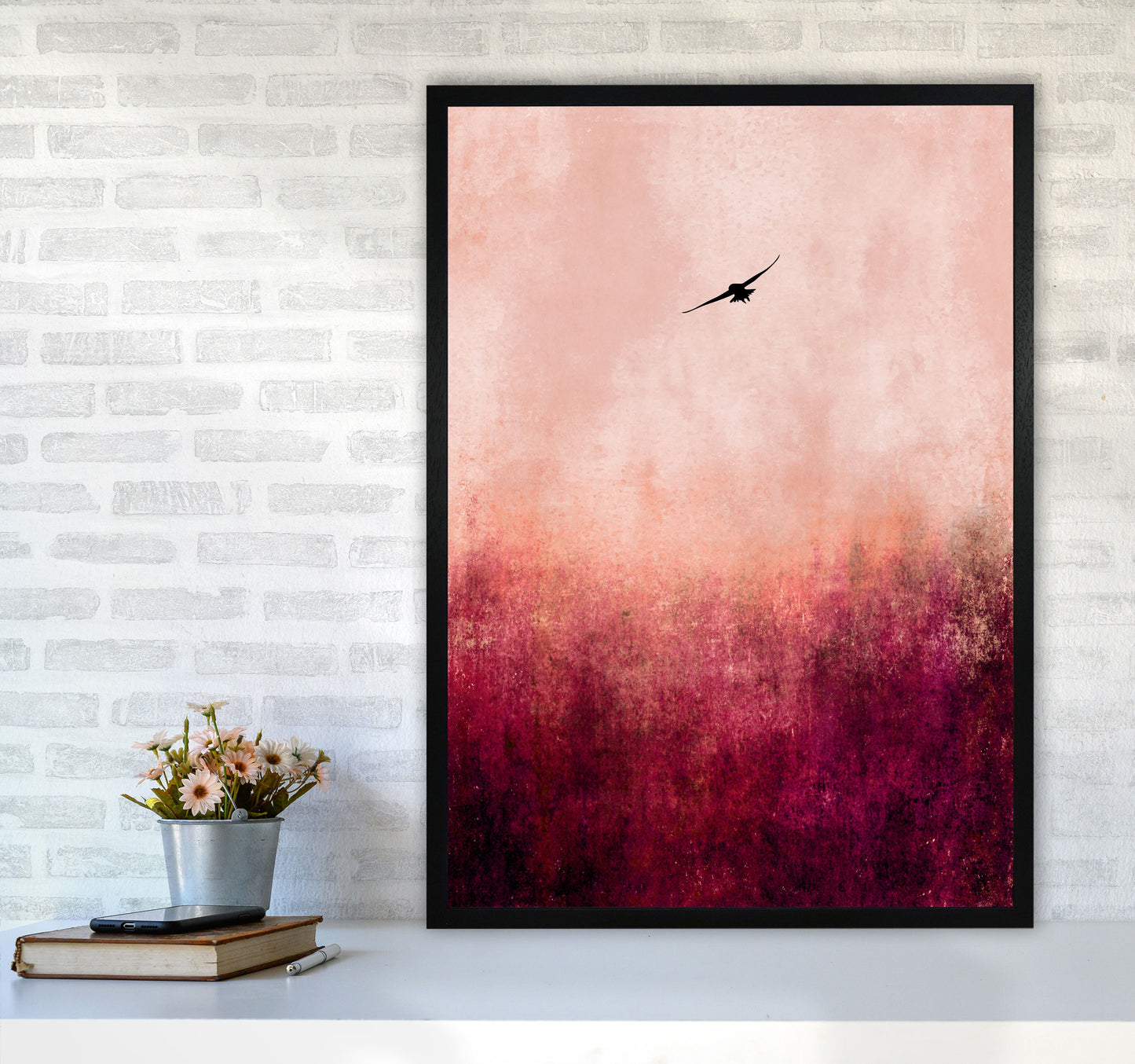 Rise Like A Phoenix Contemporary Art Print by Kubistika A1 White Frame
