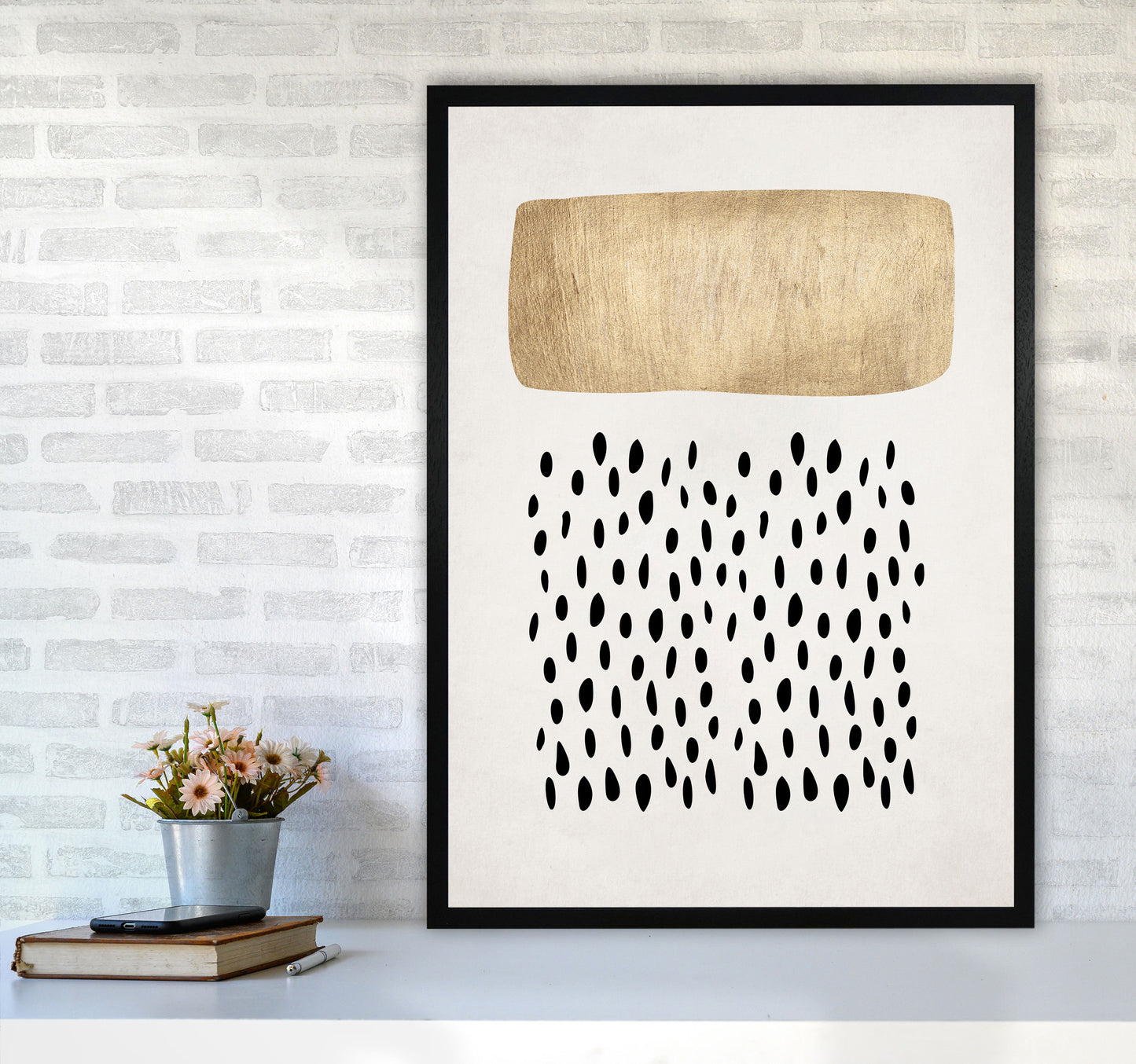 Opus No Contemporary Art Print by Kubistika A1 White Frame