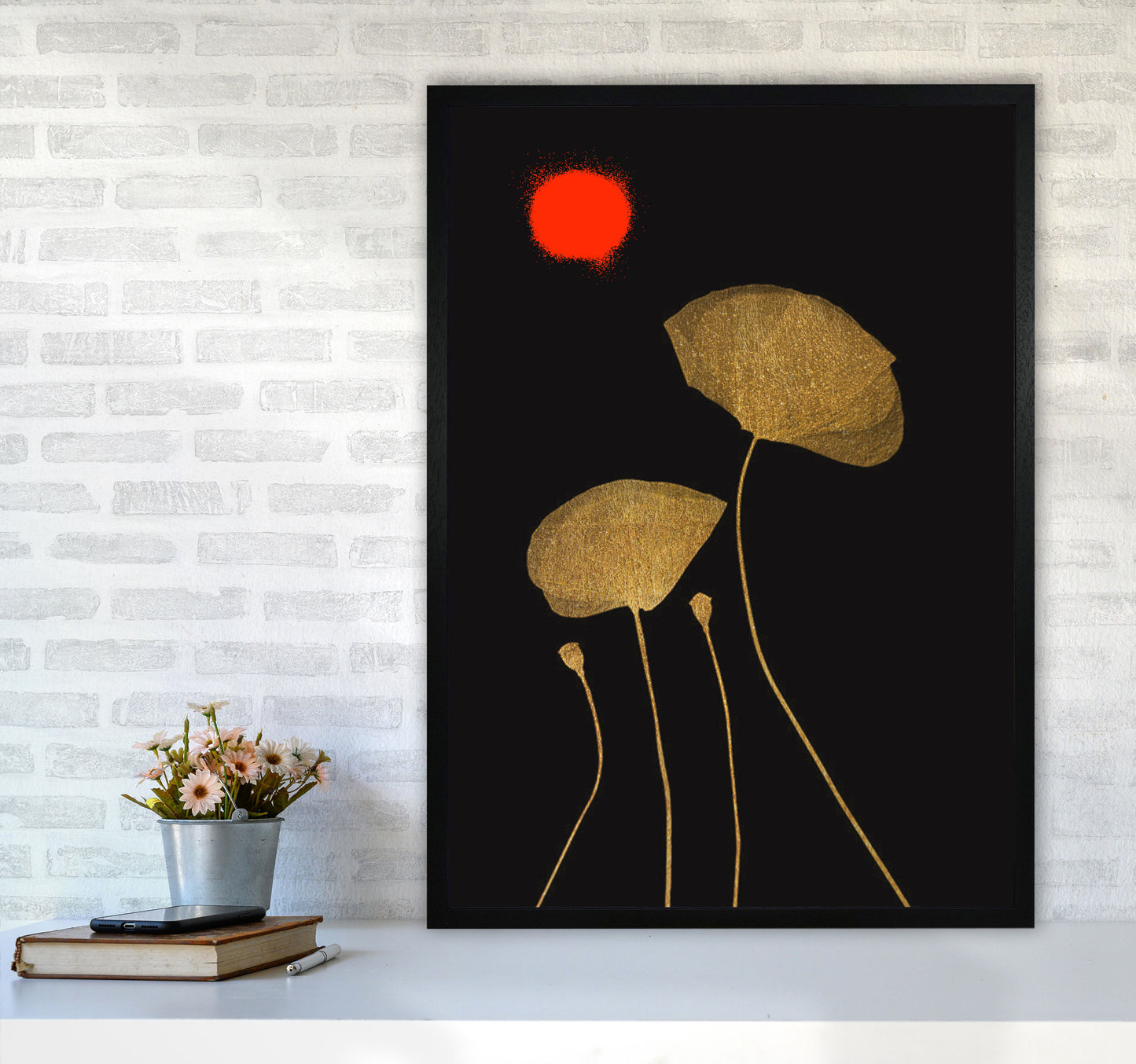 Moonshine Dancers Contemporary Art Print by Kubistika A1 White Frame