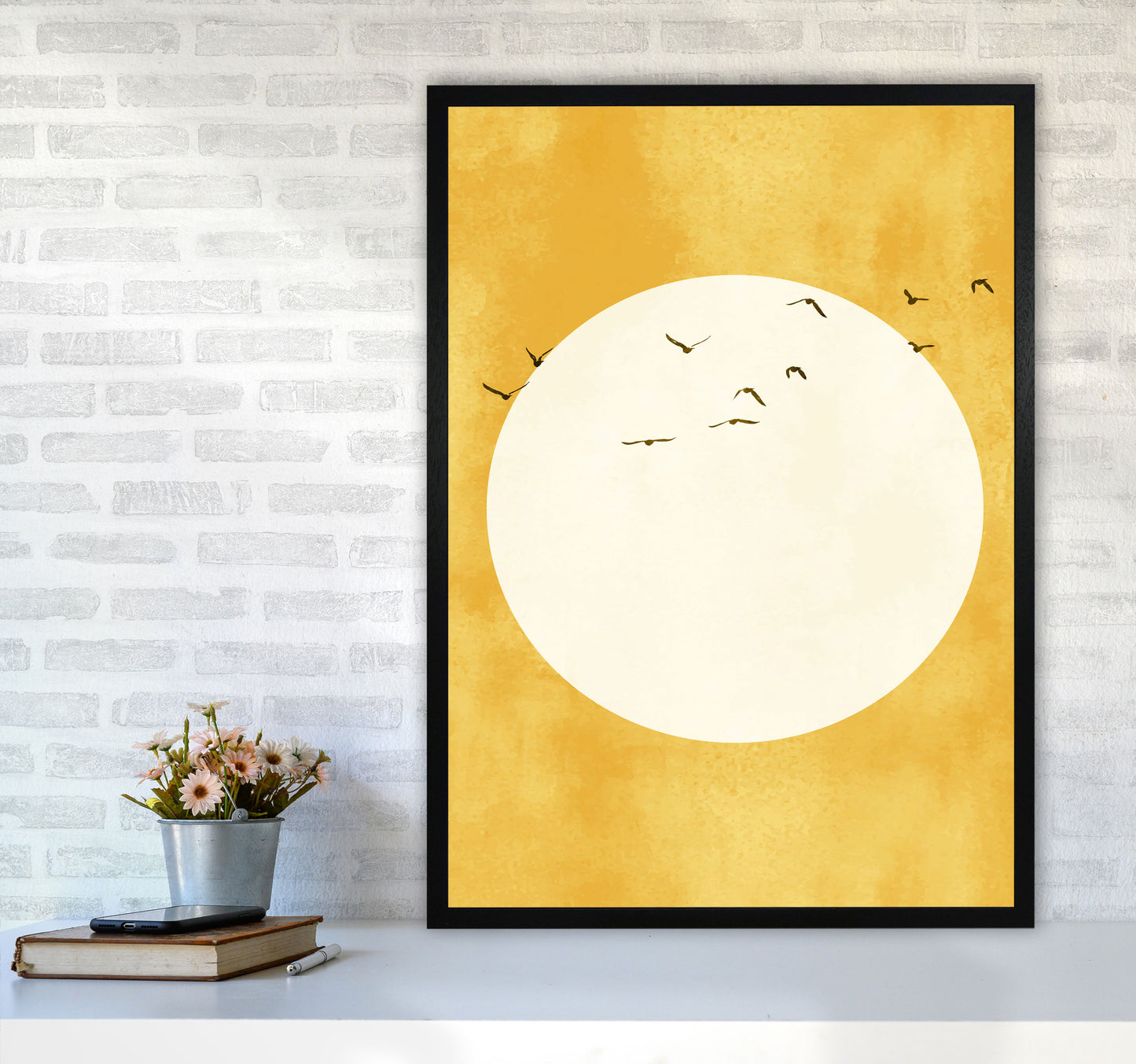 A Daylight Journey Modern Contemporary Art Print by Kubistika A1 White Frame