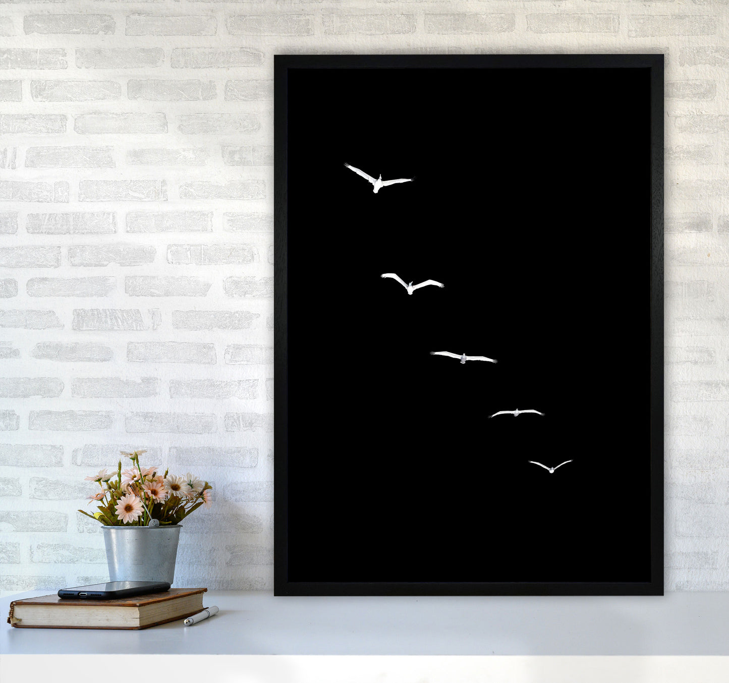 Heavenly Creatures Contemporary Art Print by Kubistika A1 White Frame