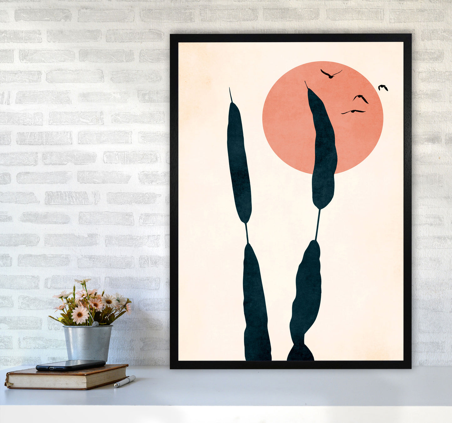 Night & Day Art Print by Kubistika A1 White Frame