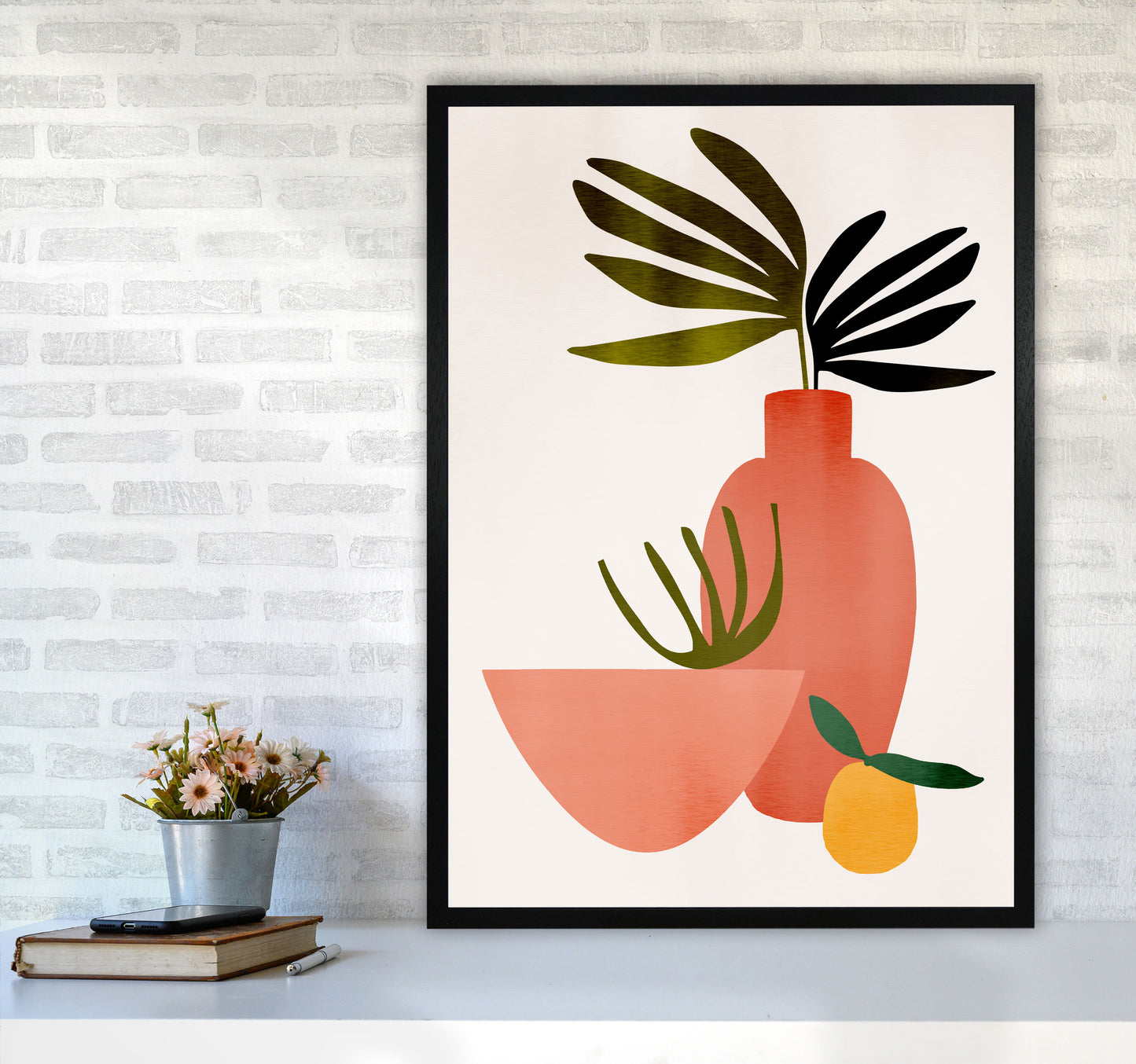 Juicy Lemon Art Print by Kubistika A1 White Frame