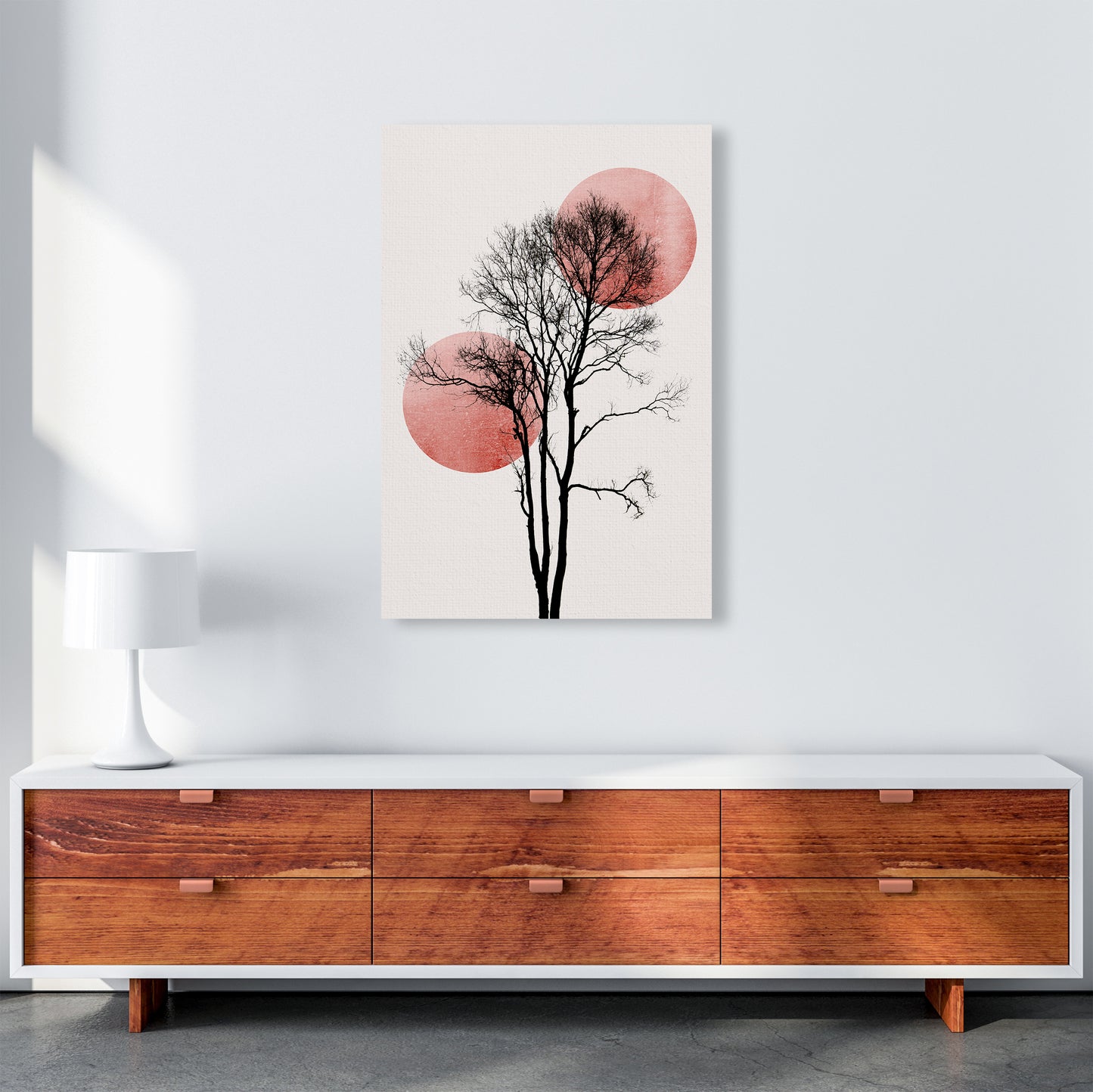 Sun and Moon hiding-ROSE Contemporary Art Print by Kubistika A1 Canvas