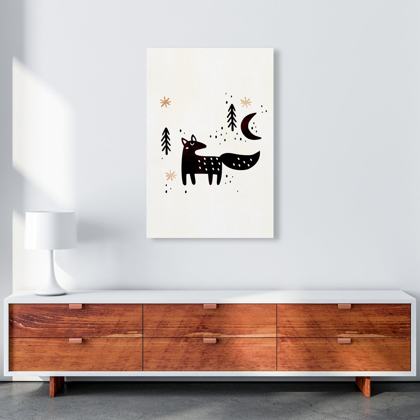 Little Winter Fox Nursery Childrens Art Print by Kubistika A1 Canvas