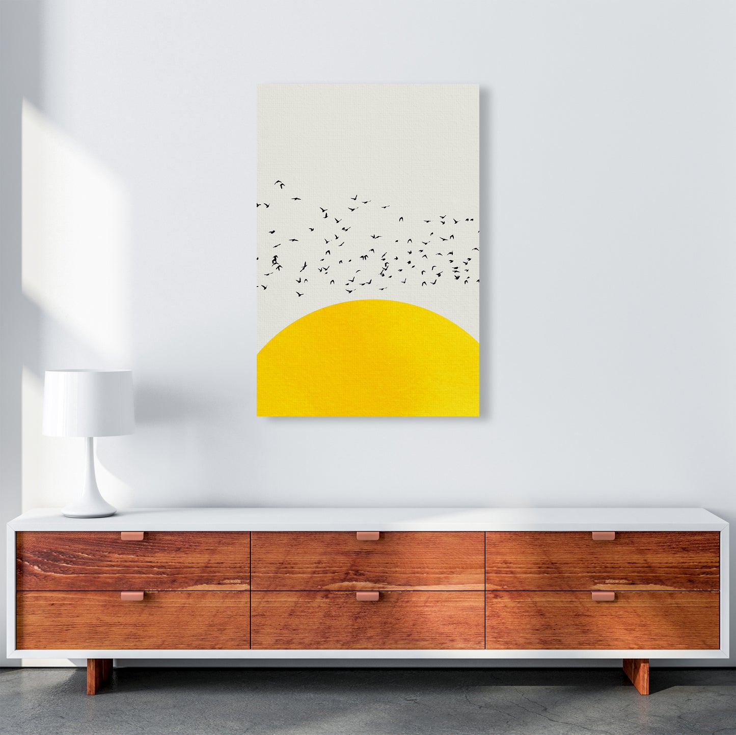 1000 Birds Modern Abstract Art Print by Kubistika A1 Canvas