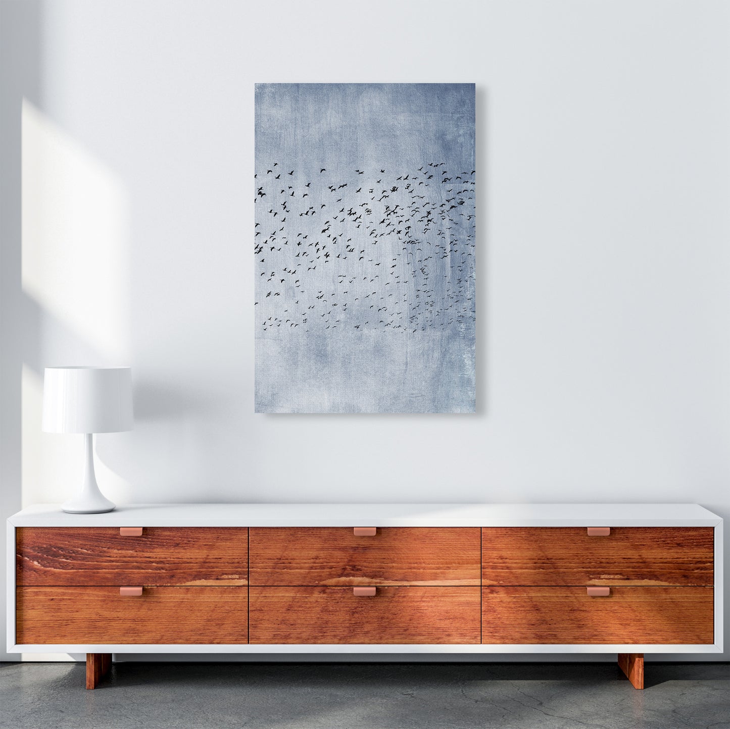 Moving On - Blue Contemporary Art Print by Kubistika A1 Canvas